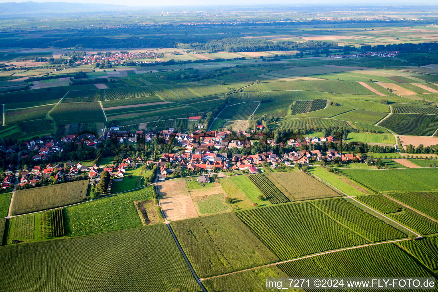 Aerial view of From the south in Dierbach in the state Rhineland-Palatinate, Germany