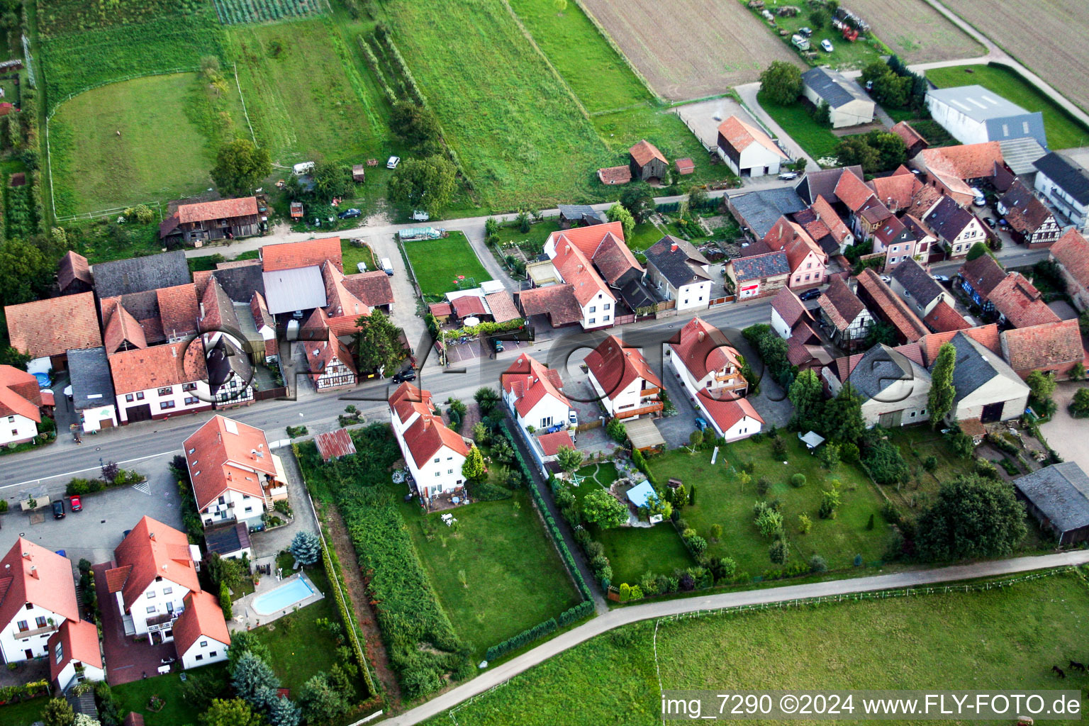 Aerial photograpy of Hergersweiler in the state Rhineland-Palatinate, Germany