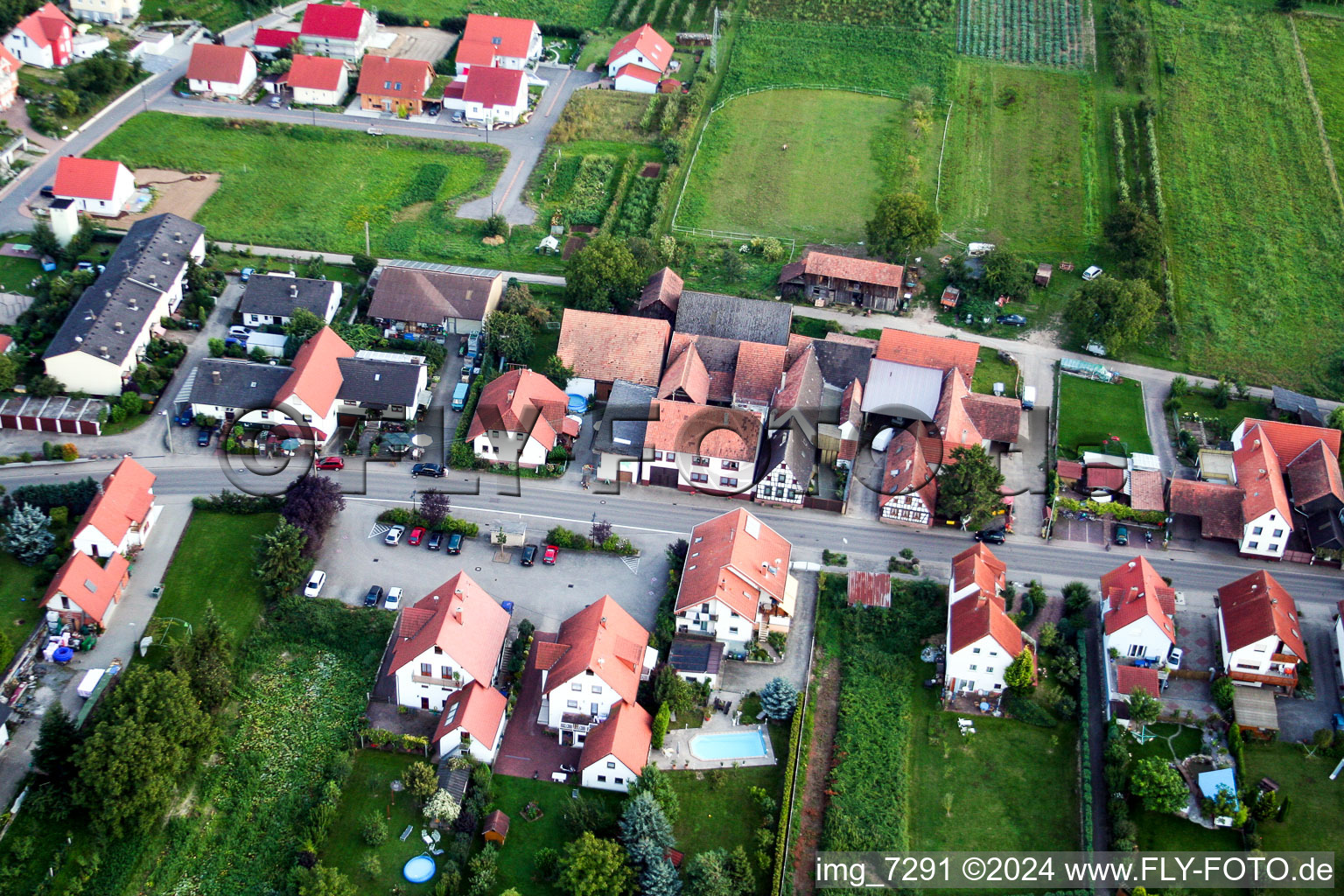 Oblique view of Hergersweiler in the state Rhineland-Palatinate, Germany