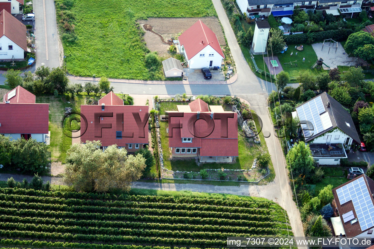 Hergersweiler in the state Rhineland-Palatinate, Germany from the plane