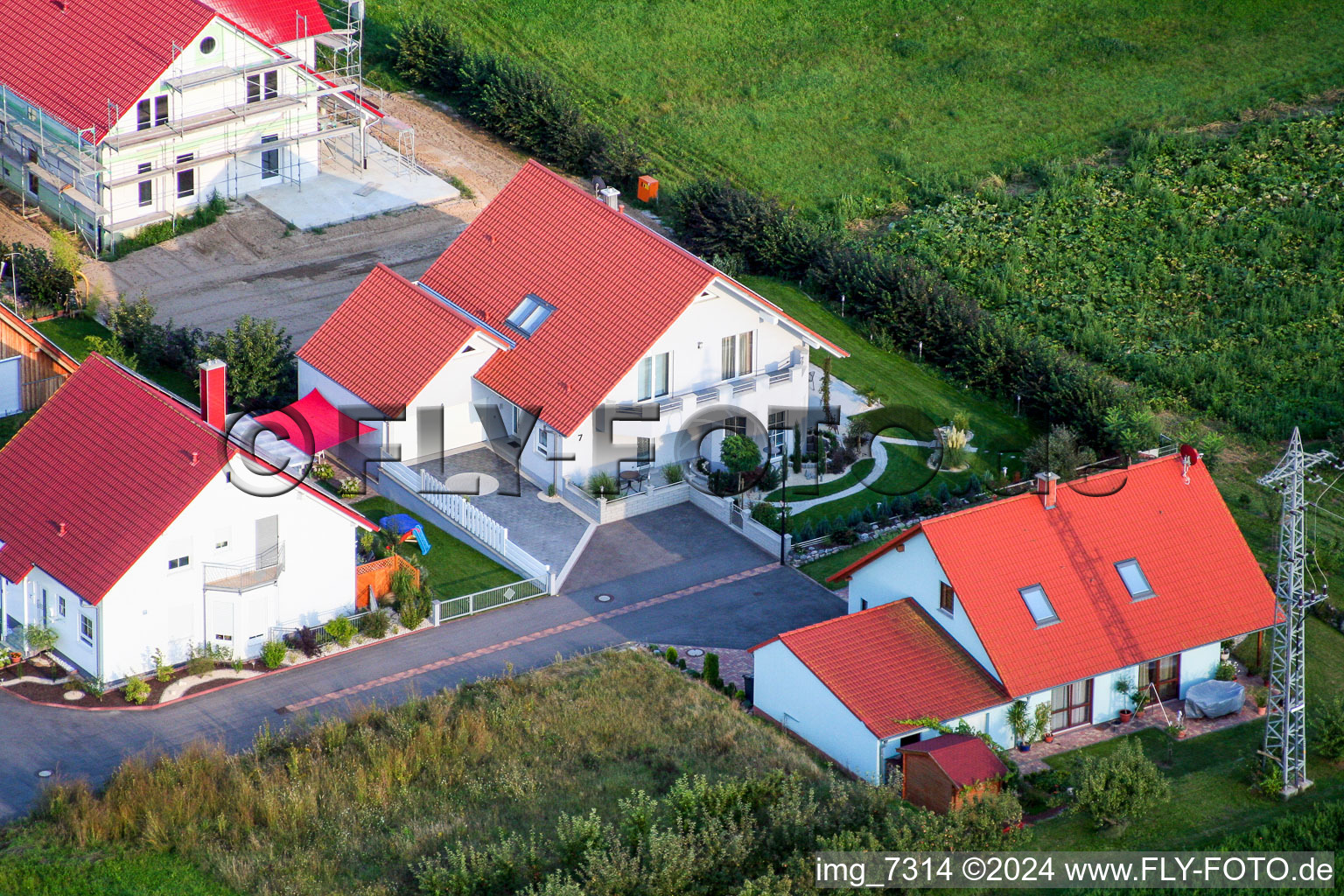 Bird's eye view of Hergersweiler in the state Rhineland-Palatinate, Germany