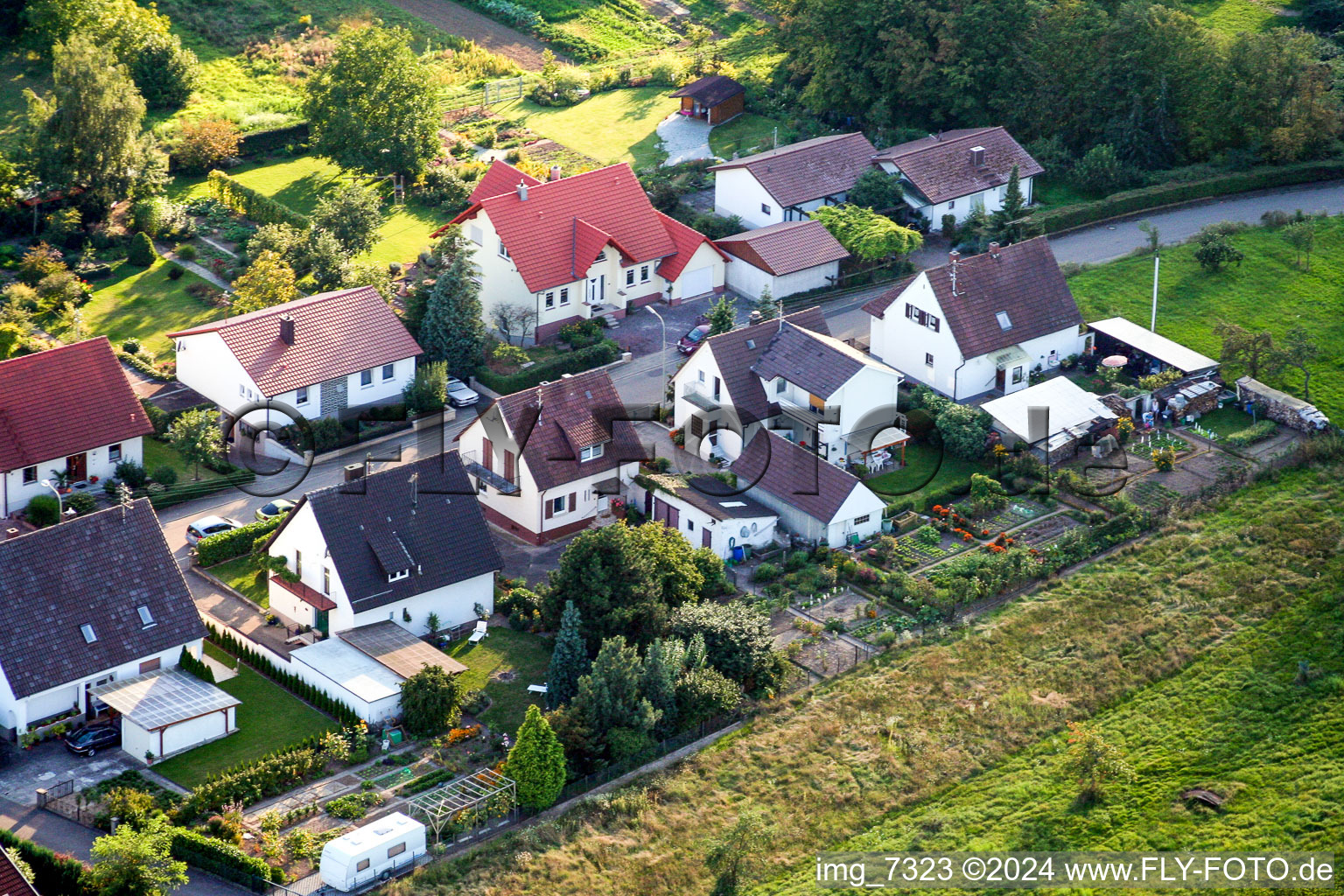 Aerial photograpy of Mühlstr in Barbelroth in the state Rhineland-Palatinate, Germany