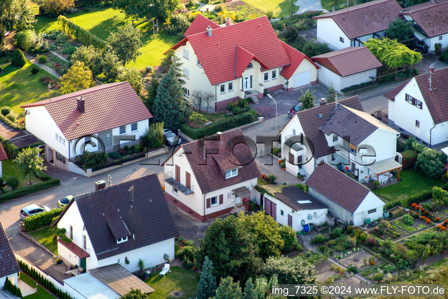 Oblique view of Mühlstr in Barbelroth in the state Rhineland-Palatinate, Germany