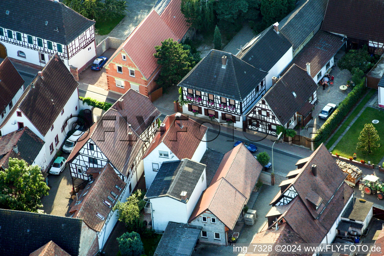 Village view in Barbelroth in the state Rhineland-Palatinate out of the air