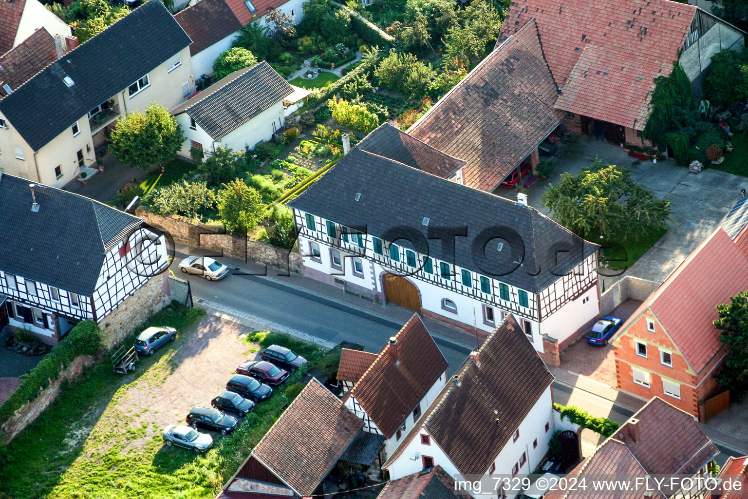 Barbelroth in the state Rhineland-Palatinate, Germany seen from above