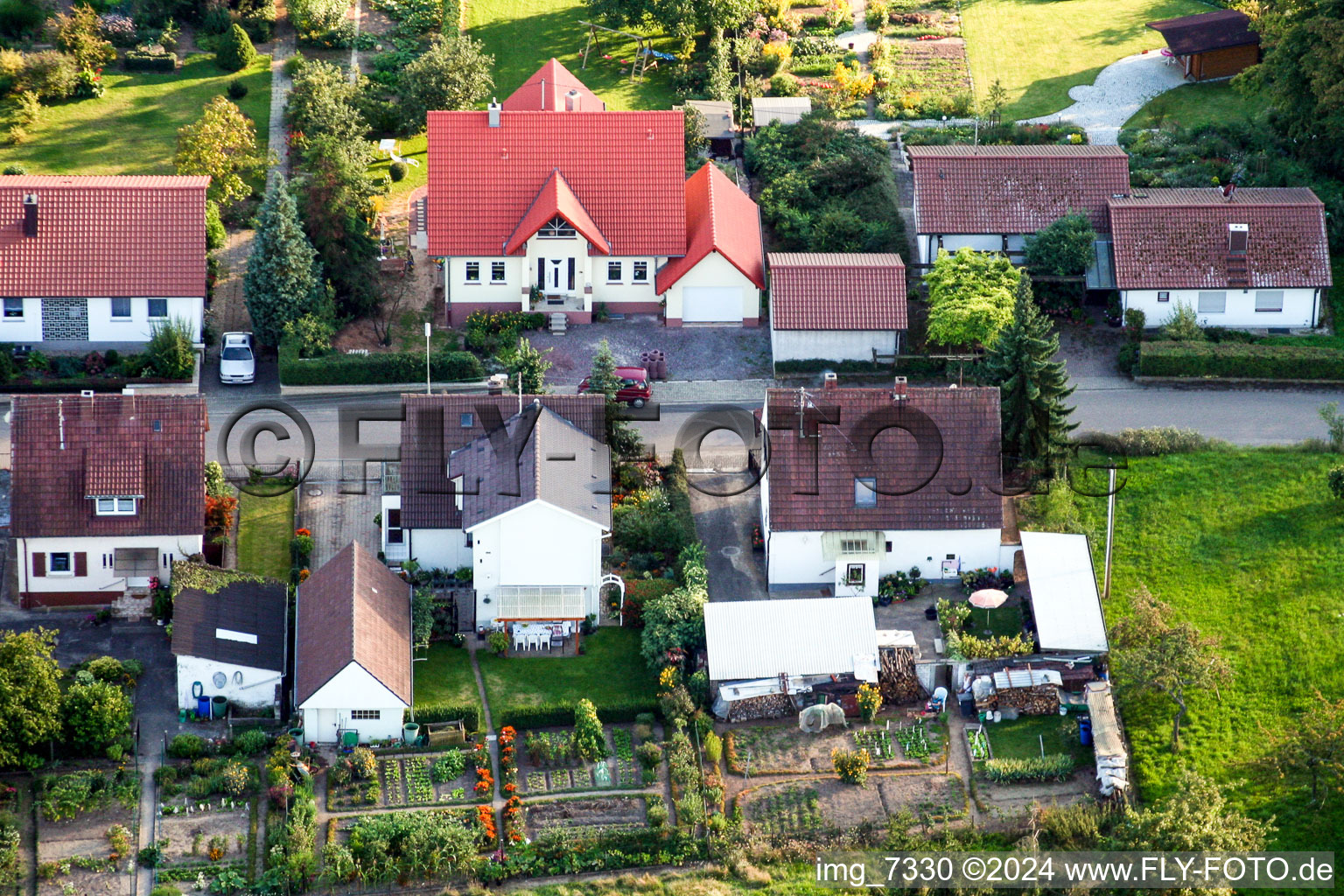 Mühlstr in Barbelroth in the state Rhineland-Palatinate, Germany from above