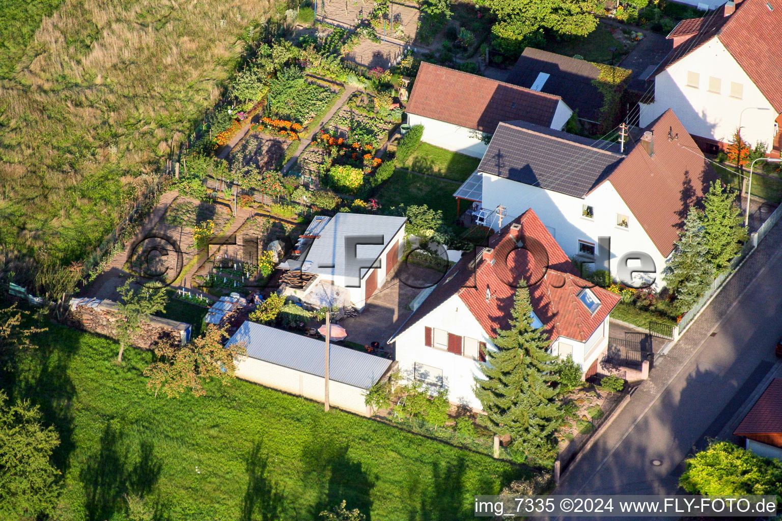 Mühlstr in Barbelroth in the state Rhineland-Palatinate, Germany seen from above