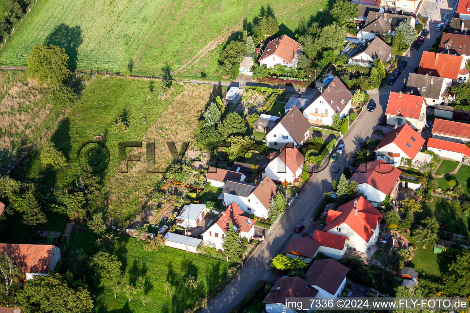 Mühlstr in Barbelroth in the state Rhineland-Palatinate, Germany from the plane