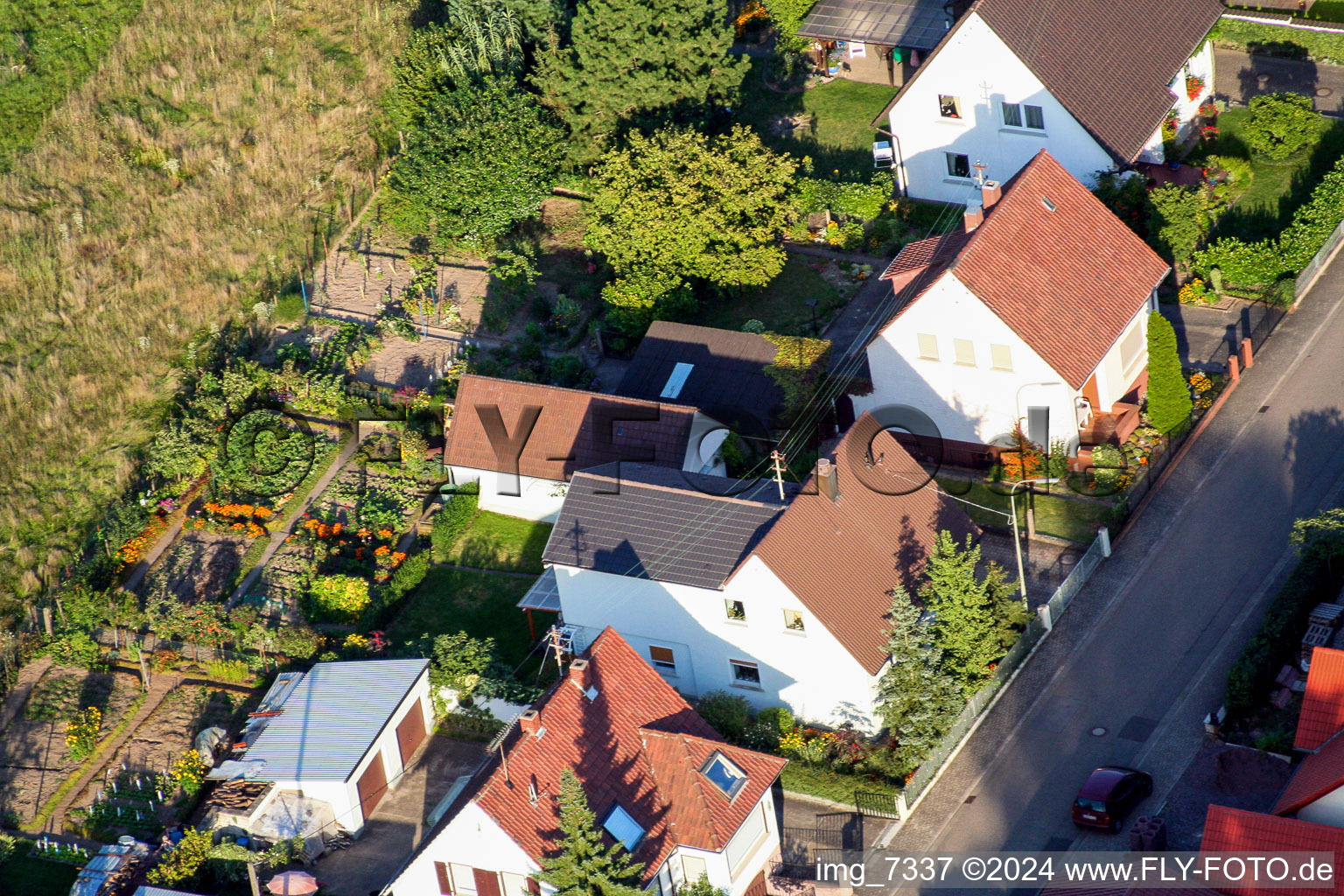 Bird's eye view of Mühlstr in Barbelroth in the state Rhineland-Palatinate, Germany