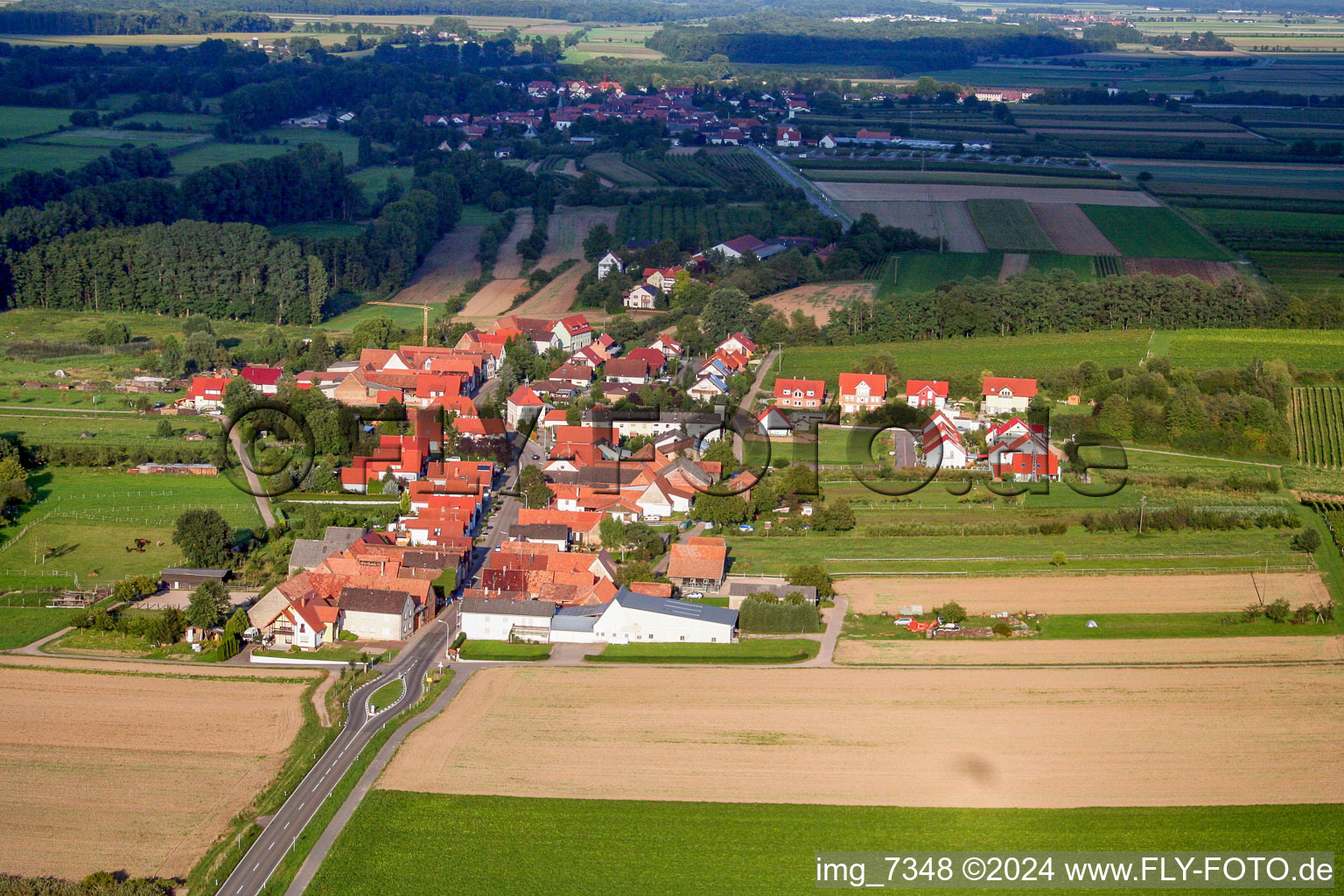 Drone recording of Hergersweiler in the state Rhineland-Palatinate, Germany