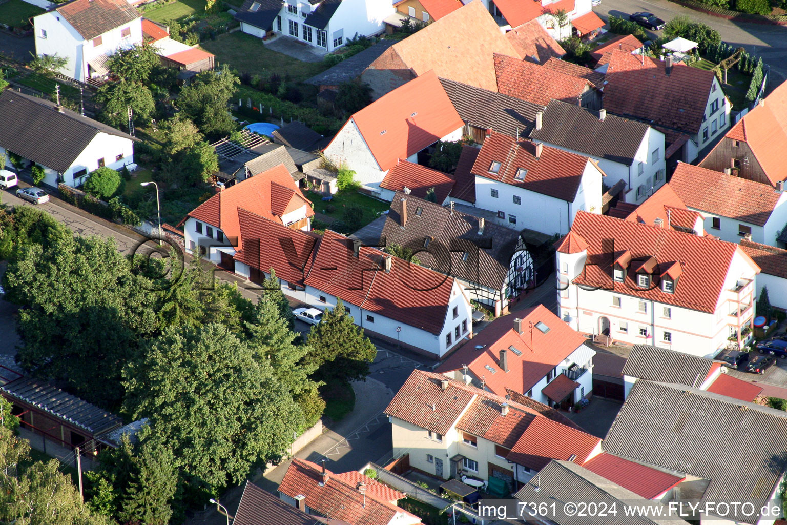 Minfeld in the state Rhineland-Palatinate, Germany from the drone perspective