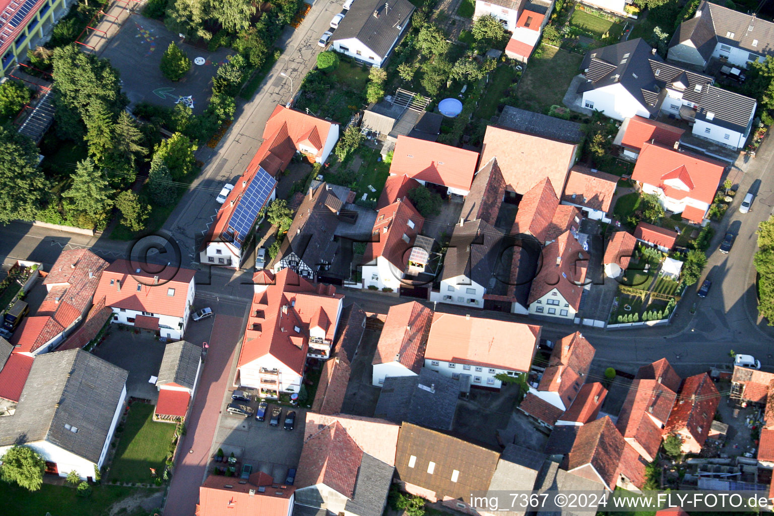 Minfeld in the state Rhineland-Palatinate, Germany seen from a drone