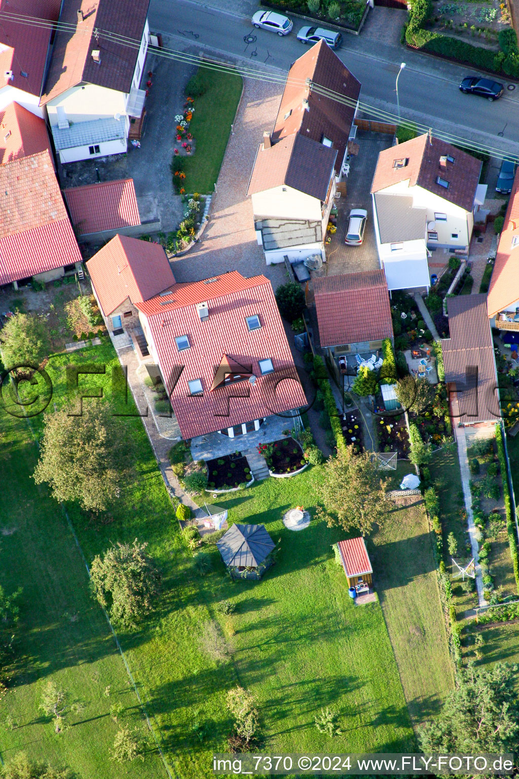 Oblique view of Minfeld in the state Rhineland-Palatinate, Germany