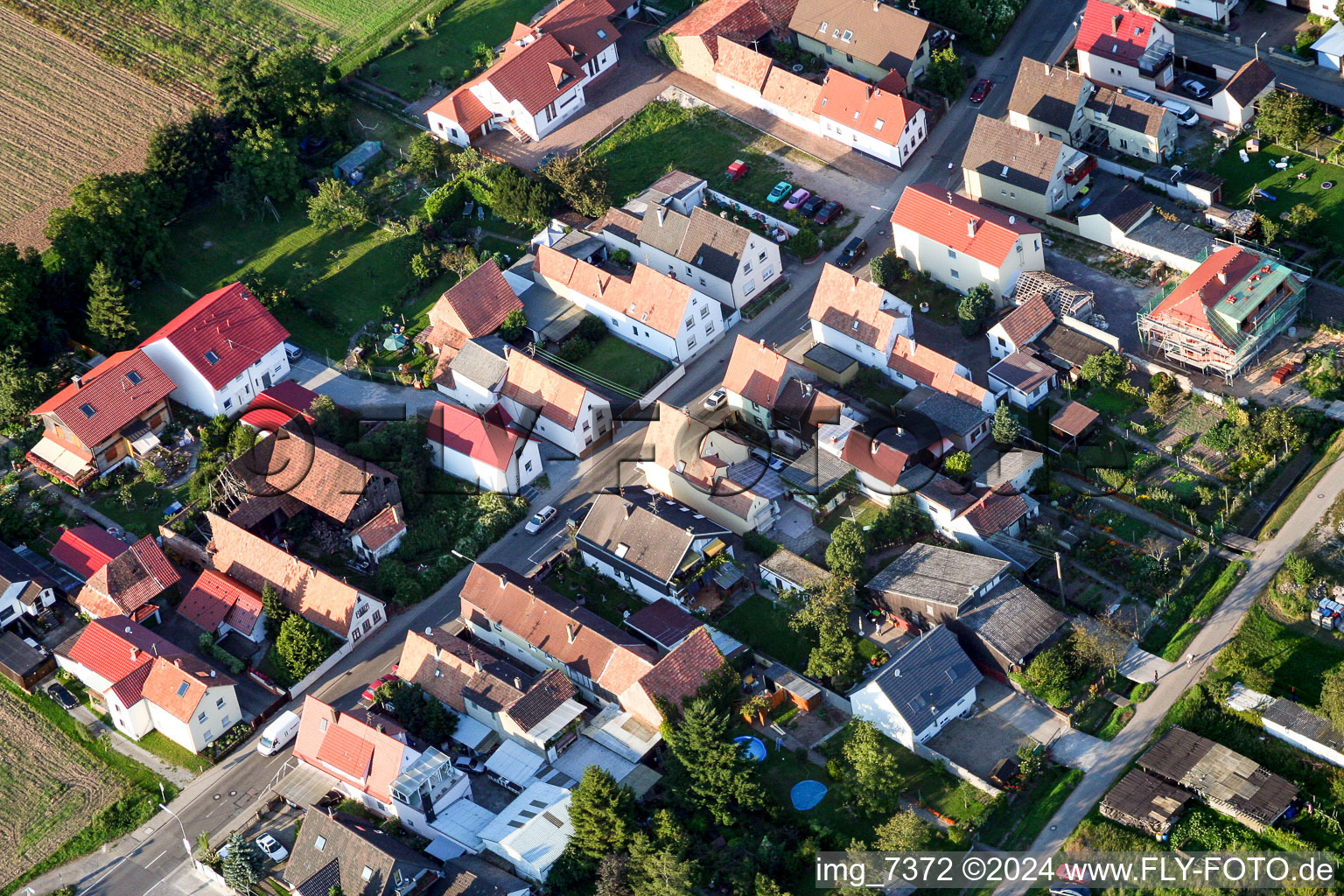 Saarstrasse from the southwest in Kandel in the state Rhineland-Palatinate, Germany