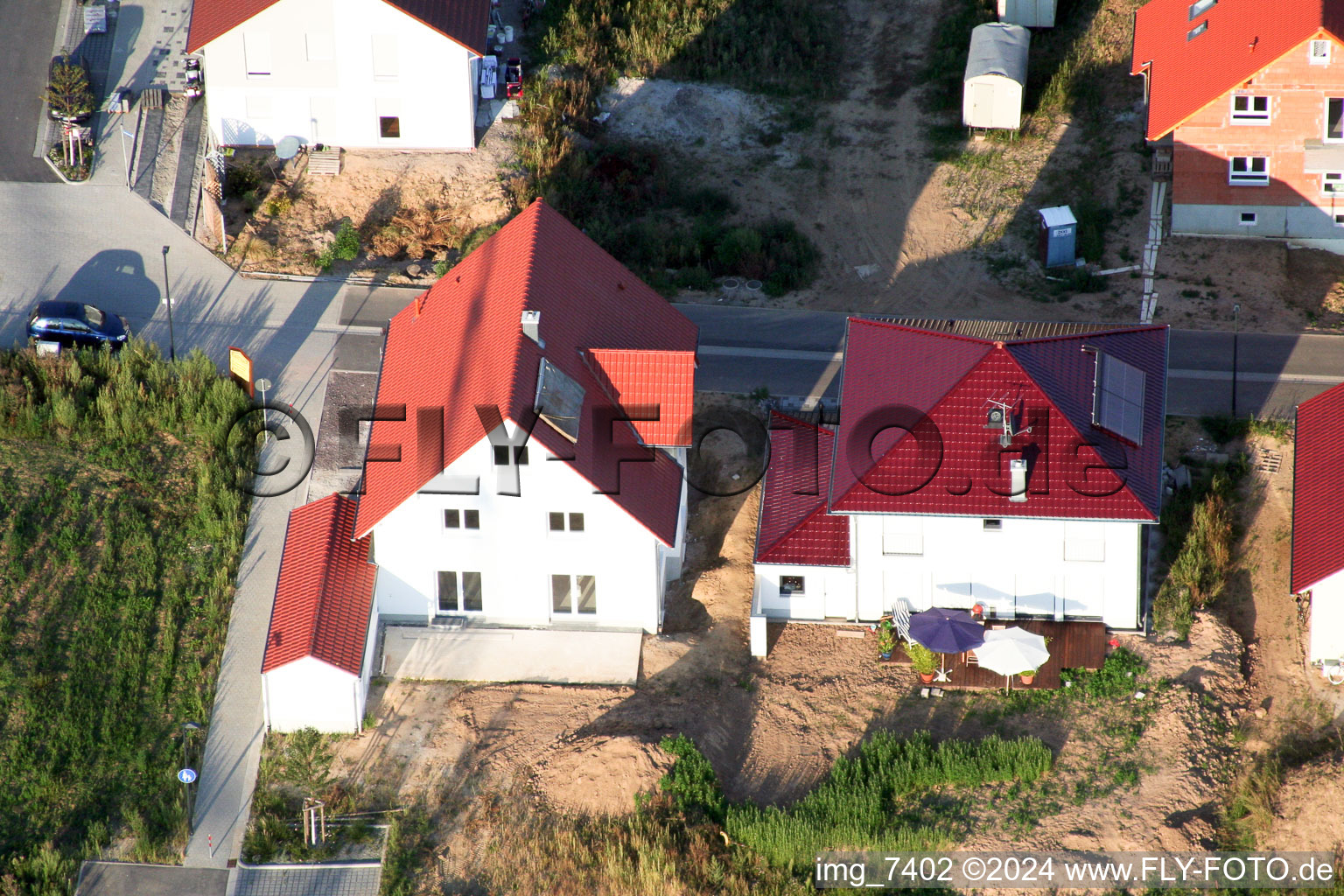 Drone image of New development area Am Höhenweg in Kandel in the state Rhineland-Palatinate, Germany