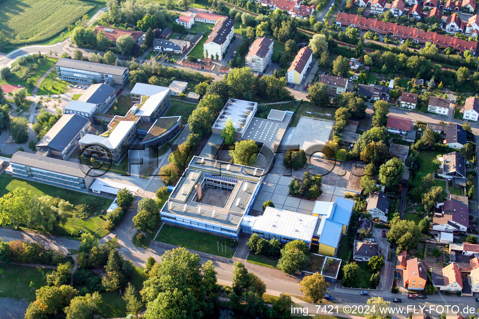 School grounds and buildings of the IGS and Realschule in Kandel in the state Rhineland-Palatinate