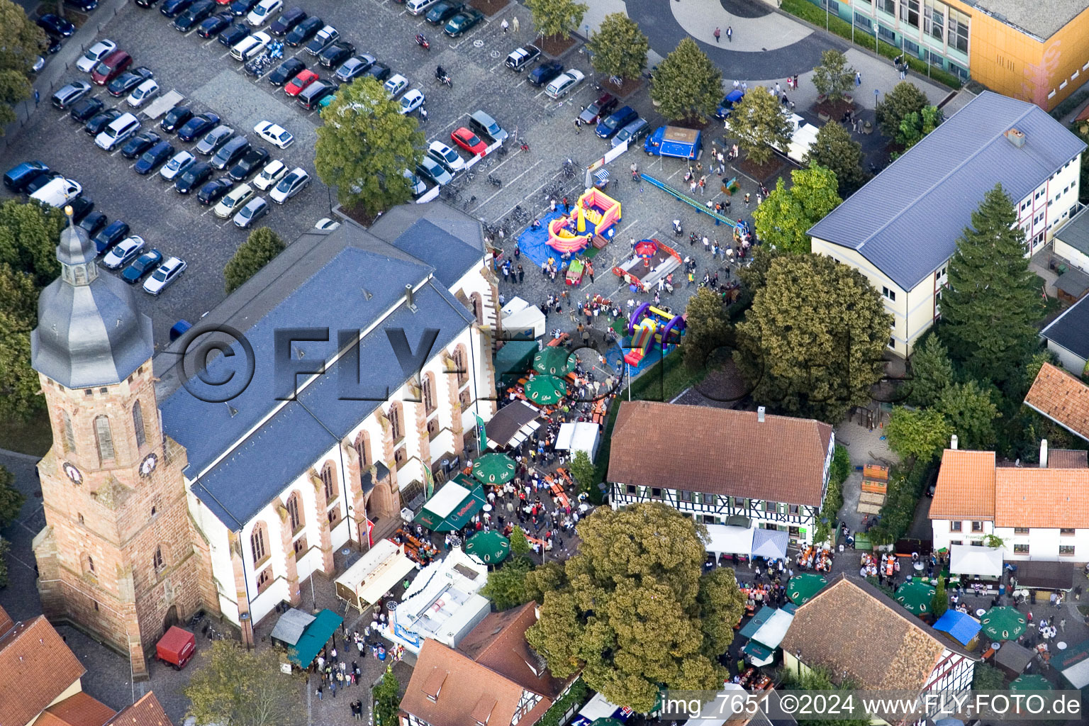 City festival, market square in Kandel in the state Rhineland-Palatinate, Germany