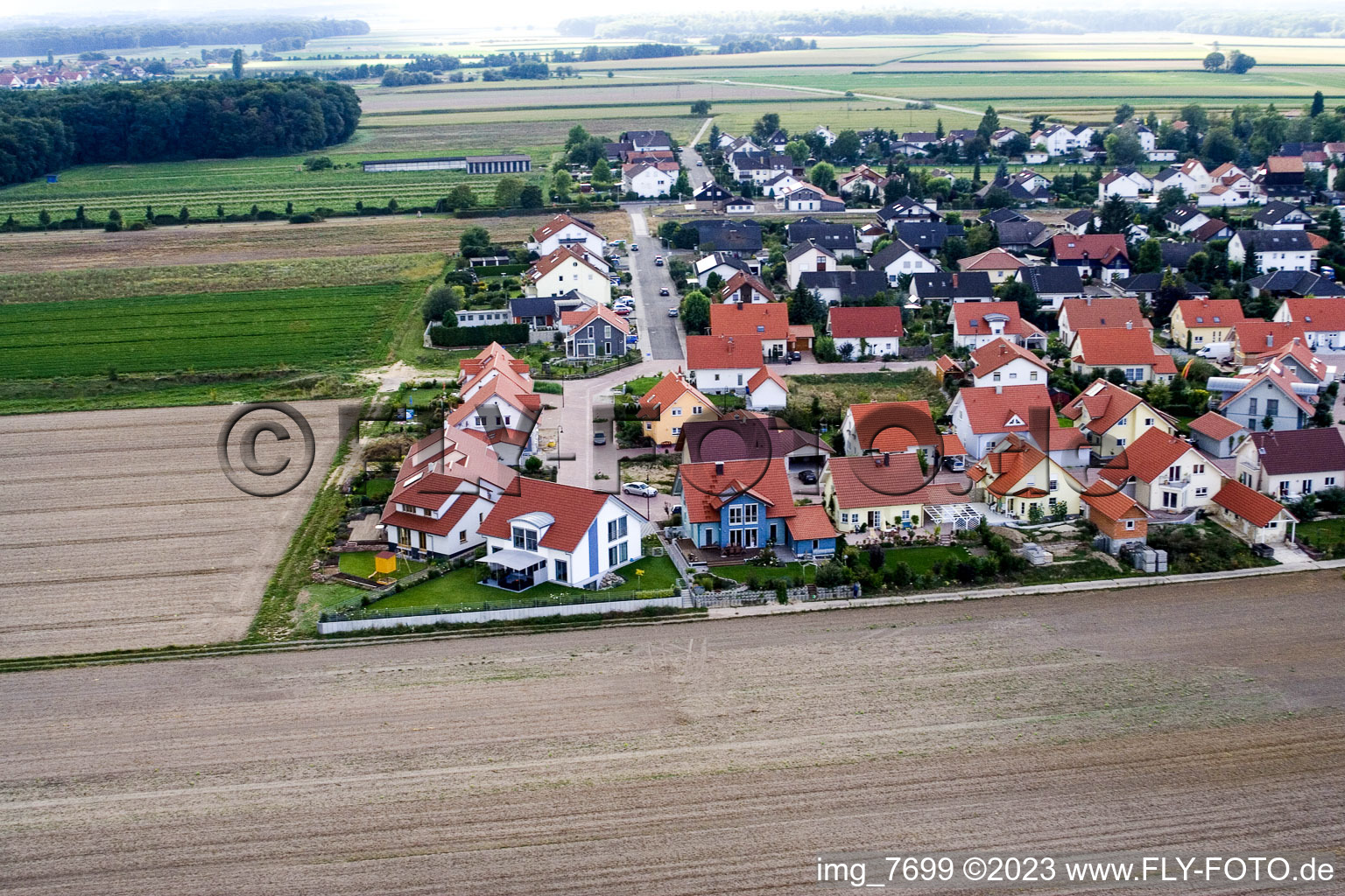 District Hayna in Herxheim bei Landau in the state Rhineland-Palatinate, Germany from a drone