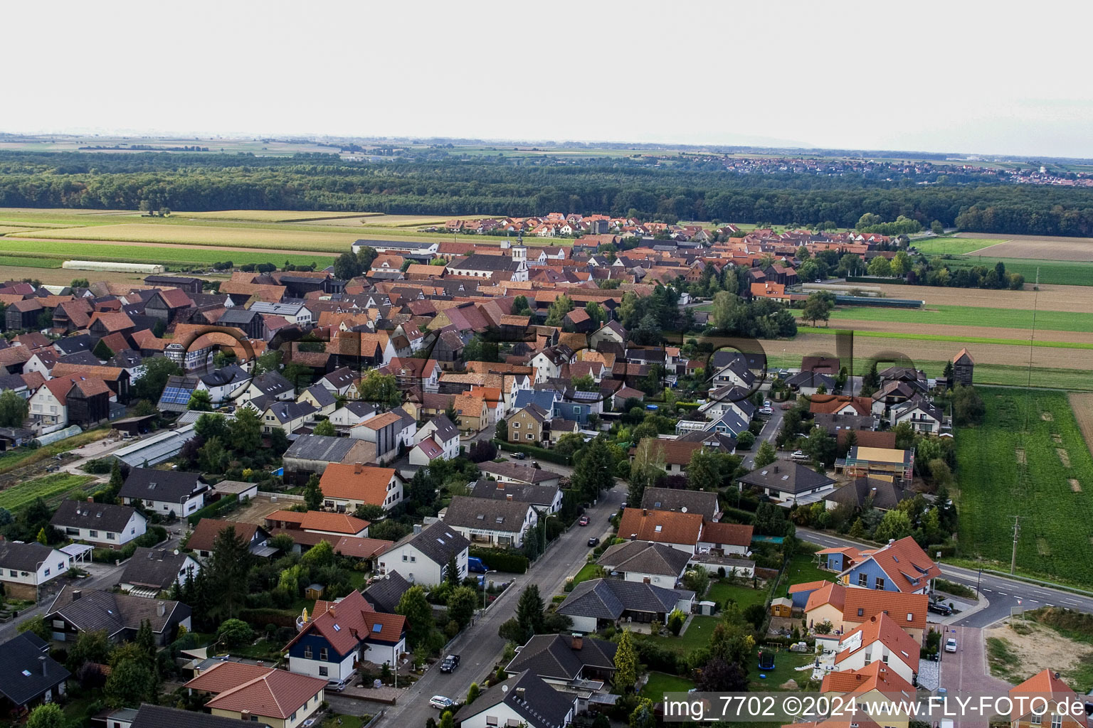 Aerial view of Hatzenbühl in the state Rhineland-Palatinate, Germany