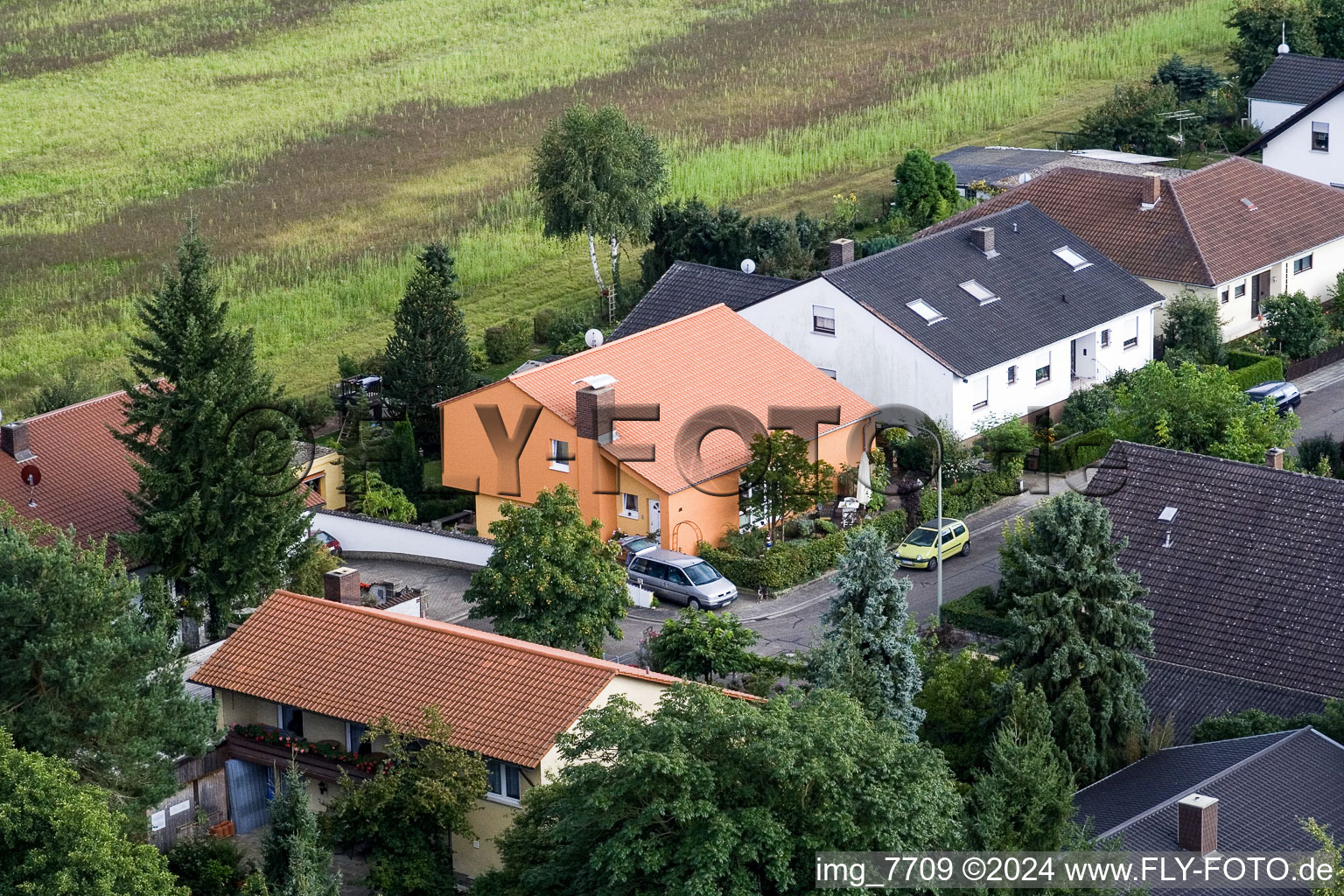 Aerial photograpy of Waldstr in Erlenbach bei Kandel in the state Rhineland-Palatinate, Germany