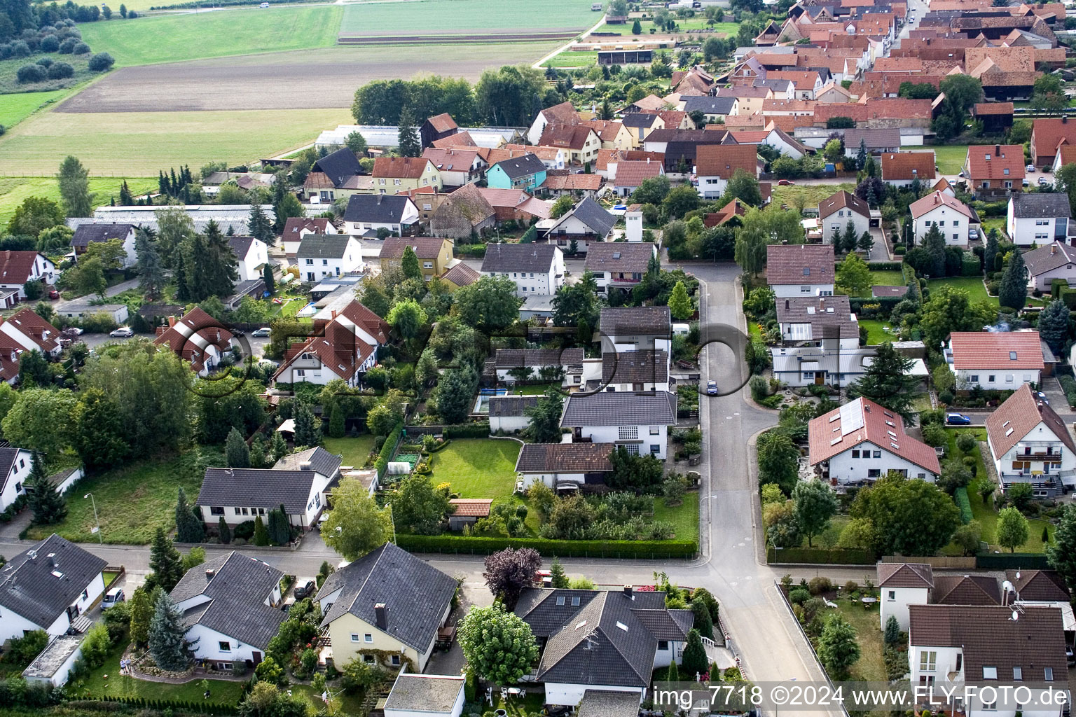 Erlenbach bei Kandel in the state Rhineland-Palatinate, Germany from the drone perspective