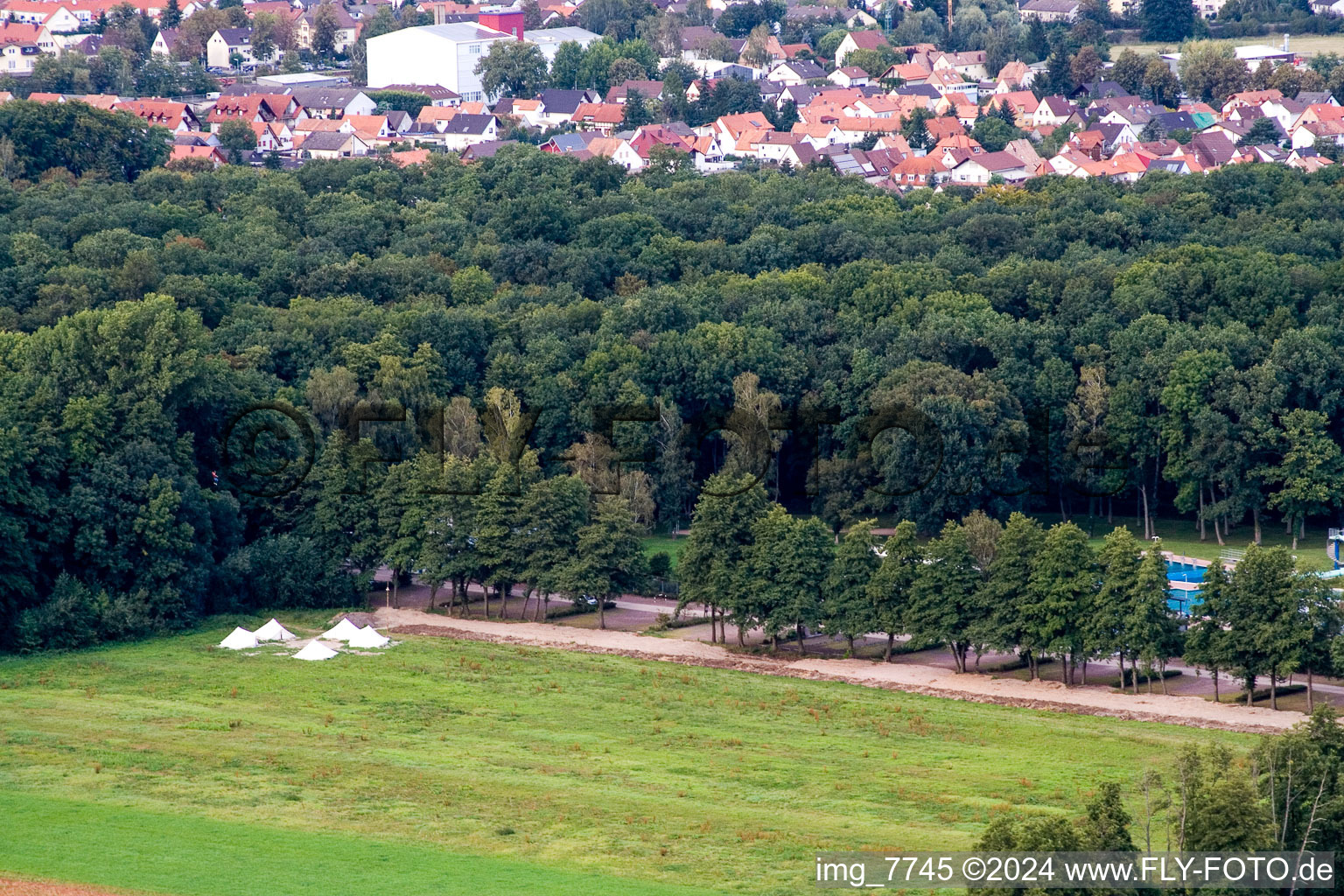 Giant zip line, Fun-Forest camp in Kandel in the state Rhineland-Palatinate, Germany