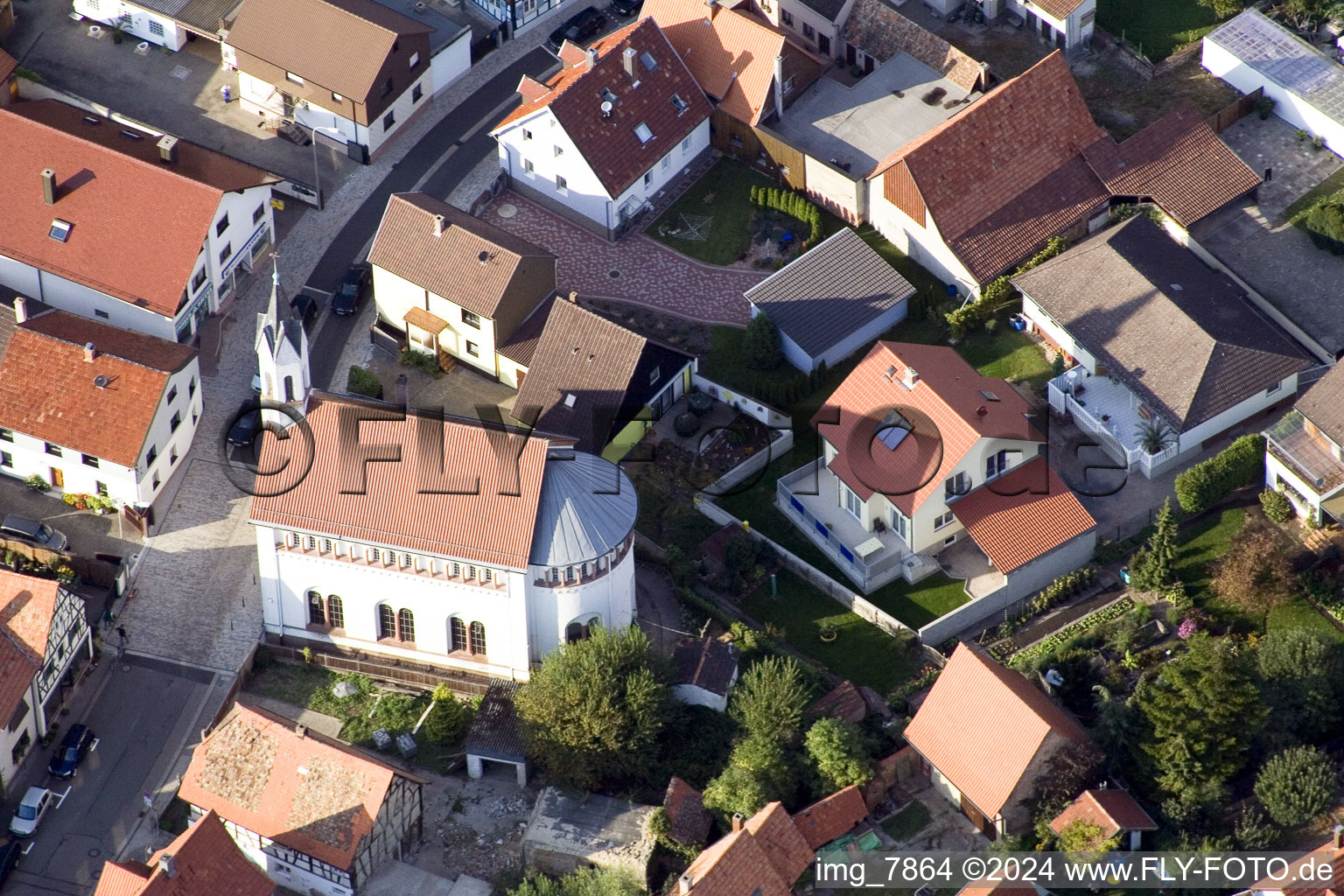 Aerial photograpy of District Maximiliansau in Wörth am Rhein in the state Rhineland-Palatinate, Germany