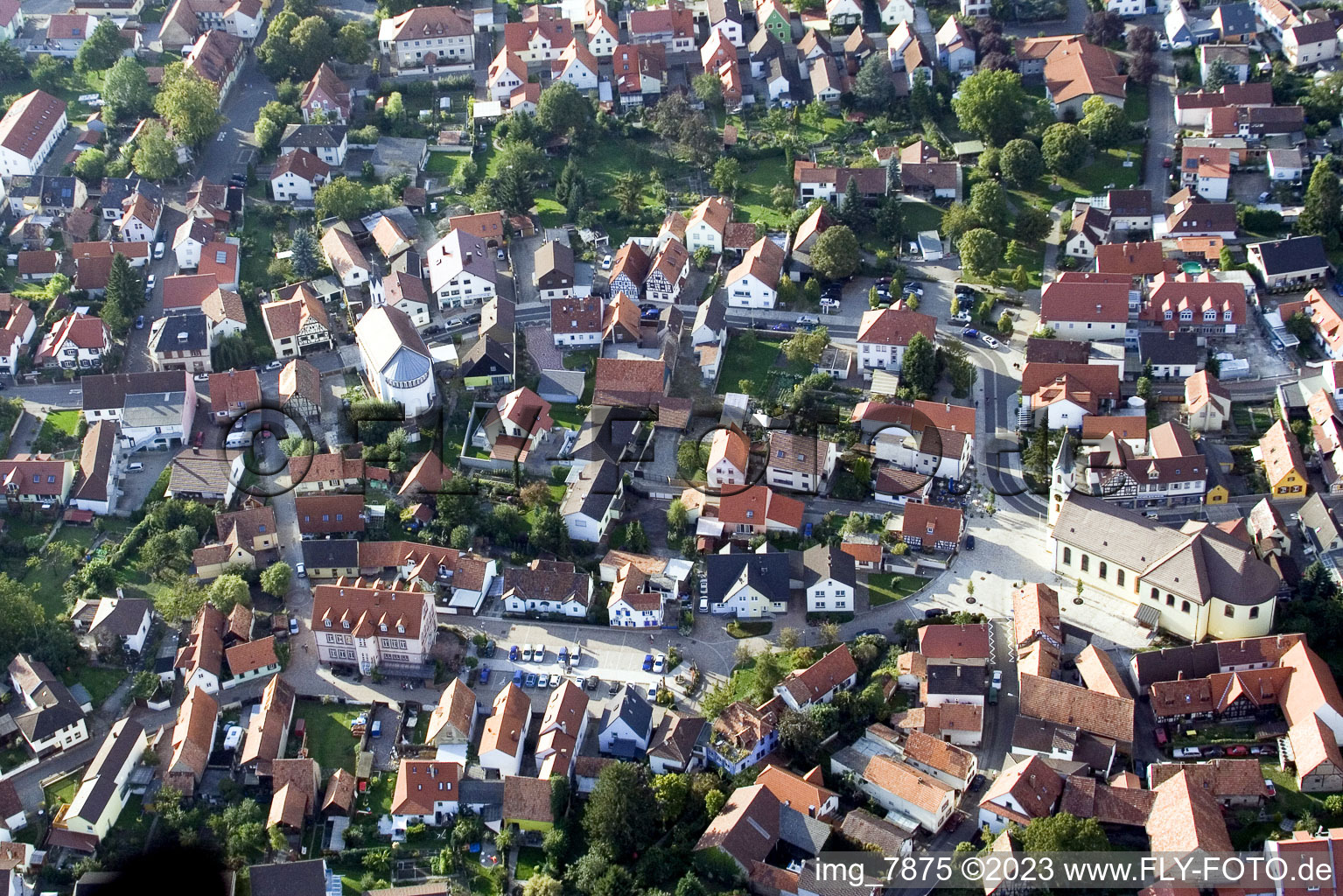 District Maximiliansau in Wörth am Rhein in the state Rhineland-Palatinate, Germany from above