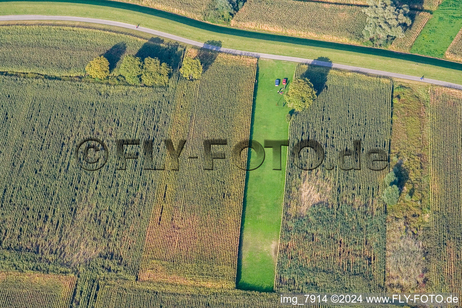 Oblique view of Model airfield in Hagenbach in the state Rhineland-Palatinate, Germany