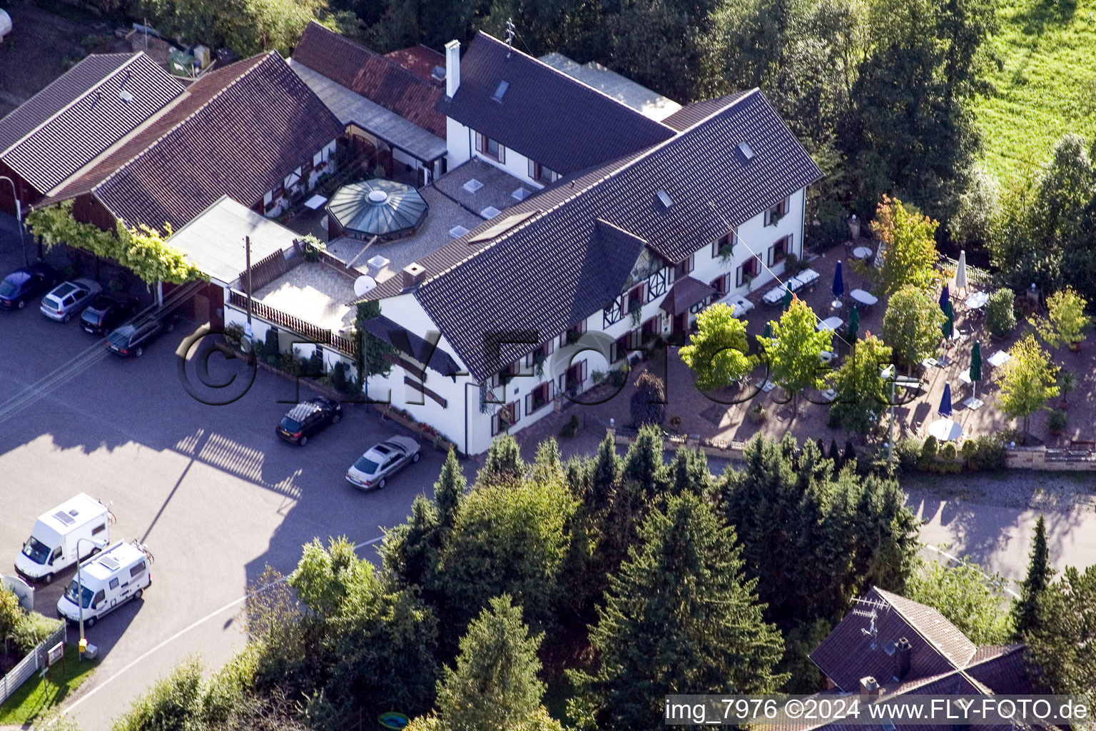 Open-air restaurants Waldgasthof Bienwaldmuehle in Scheibenhardt in the state Rhineland-Palatinate