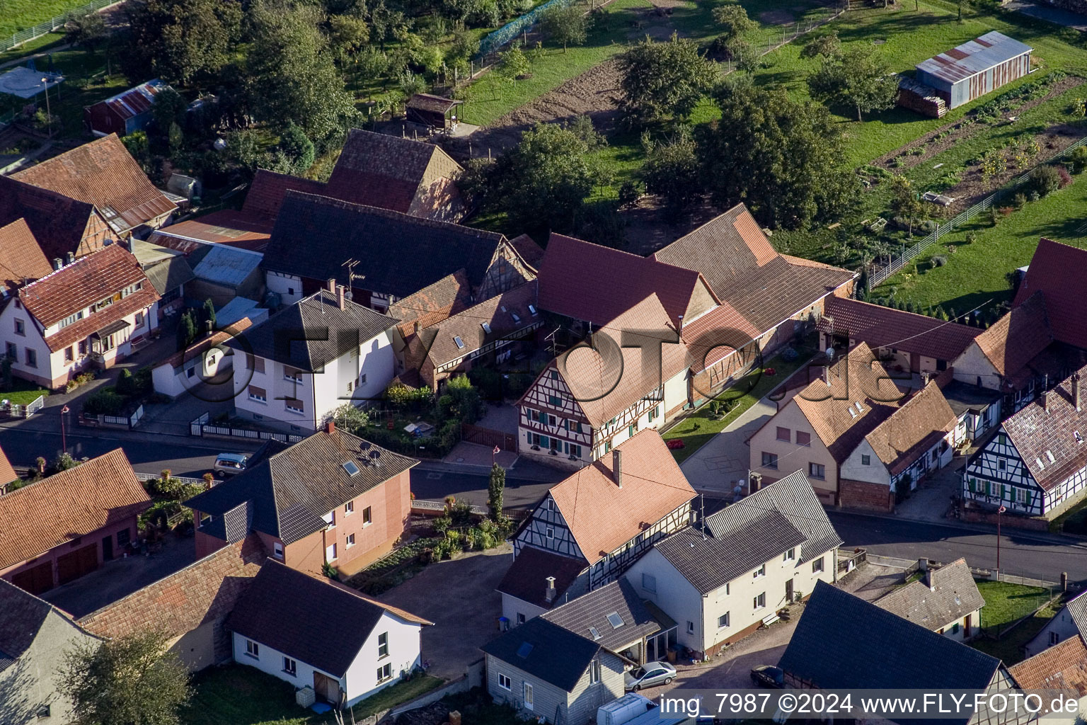 Aerial photograpy of Schleithal in the state Bas-Rhin, France