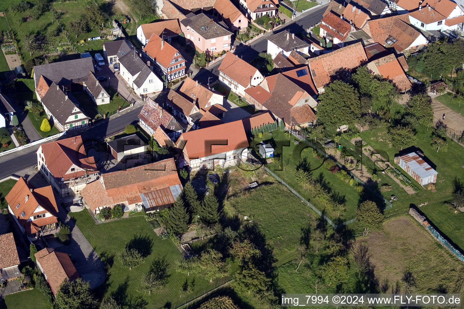 Schleithal in the state Bas-Rhin, France seen from above