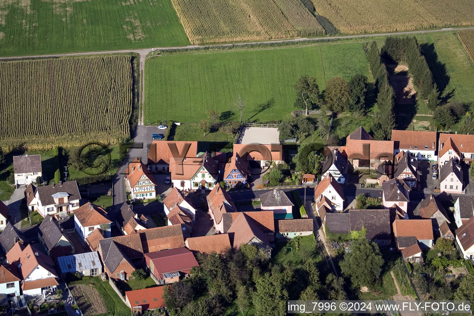 Schleithal in the state Bas-Rhin, France from the plane