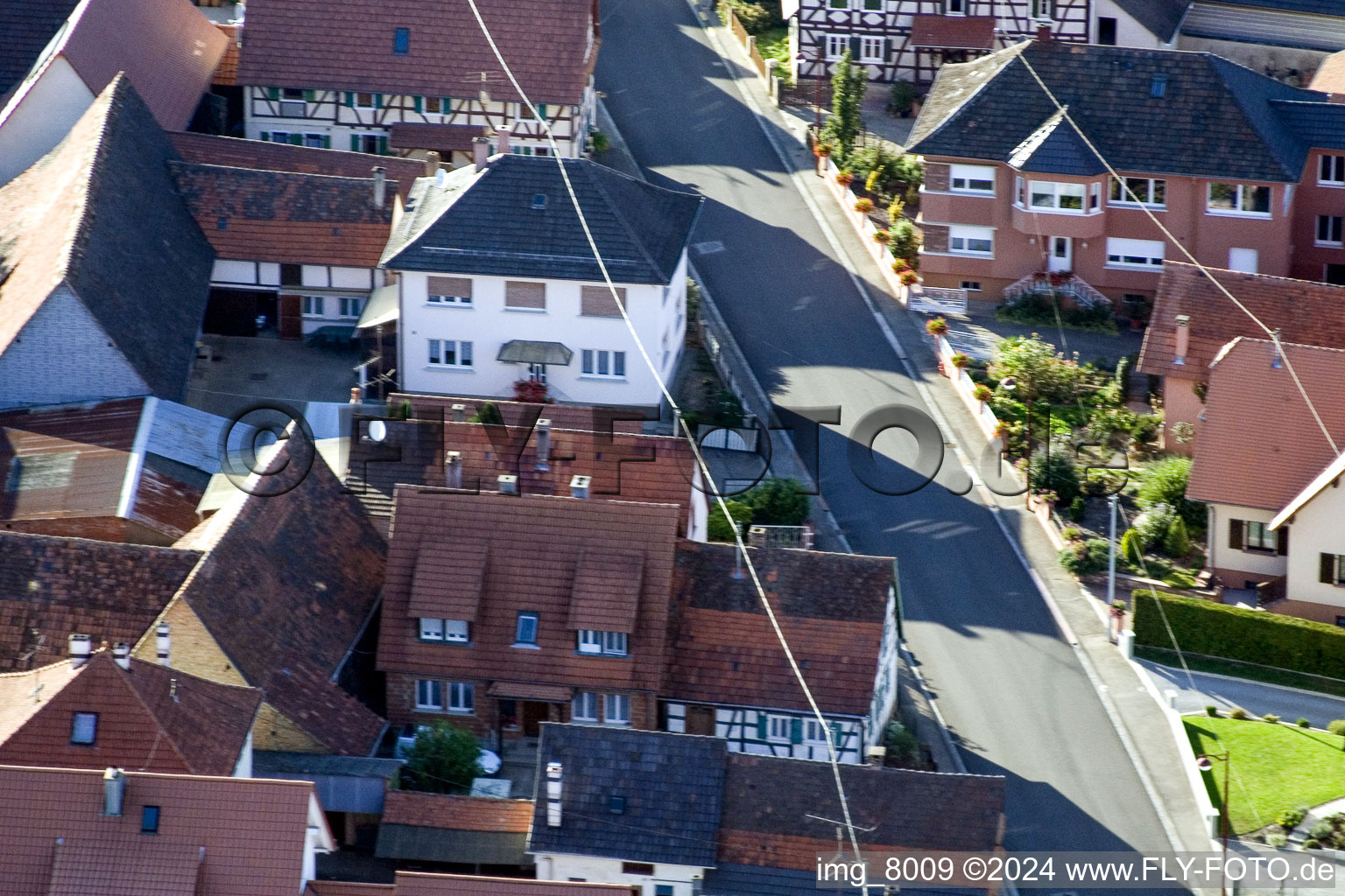 Bird's eye view of Schleithal in the state Bas-Rhin, France