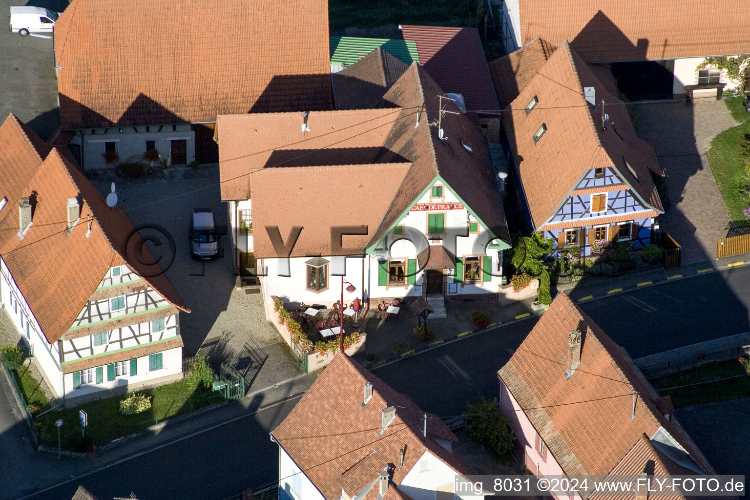 Schleithal in the state Bas-Rhin, France from a drone