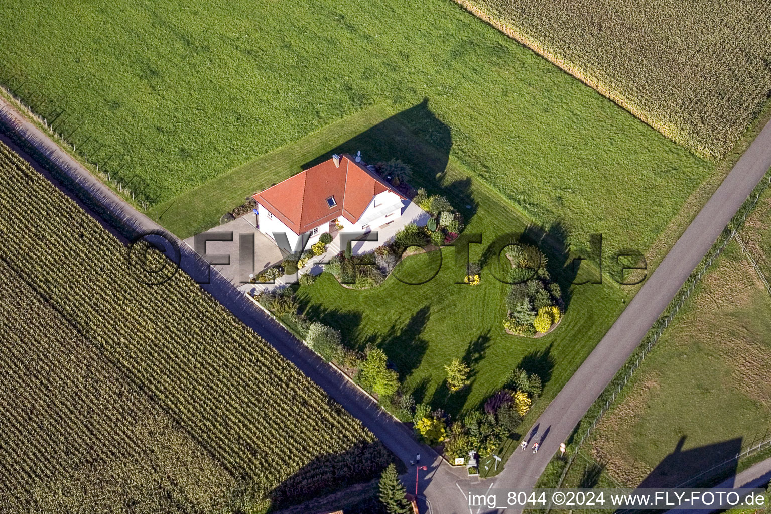 Aerial view of Schleithal in the state Bas-Rhin, France