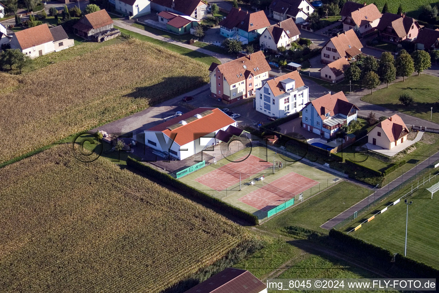 Aerial photograpy of Schleithal in the state Bas-Rhin, France