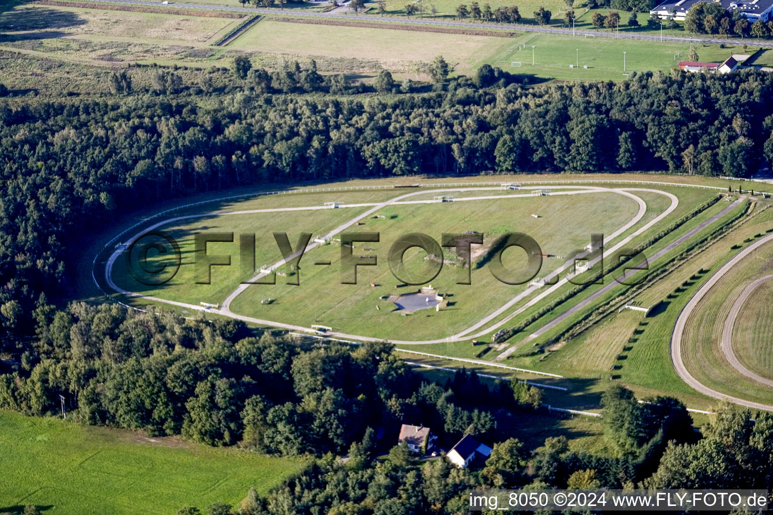 Aerial view of Racecourse, Altenstadt at Wissembourg in the district Altenstadt in Wissembourg in the state Bas-Rhin, France