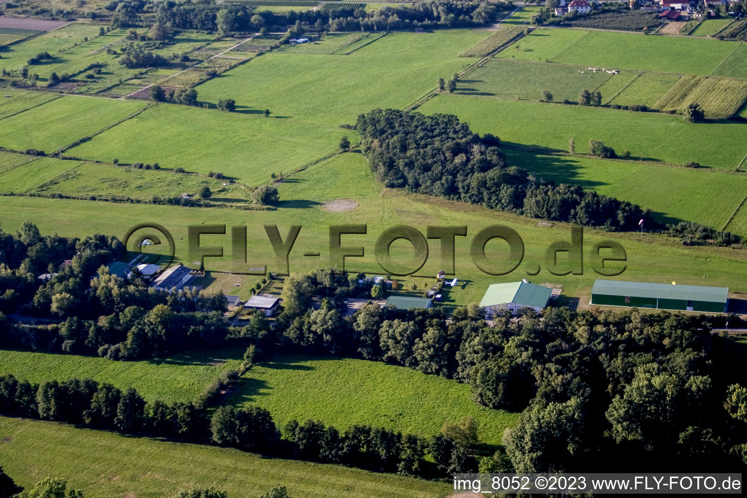Airfield in Schweighofen in the state Rhineland-Palatinate, Germany out of the air