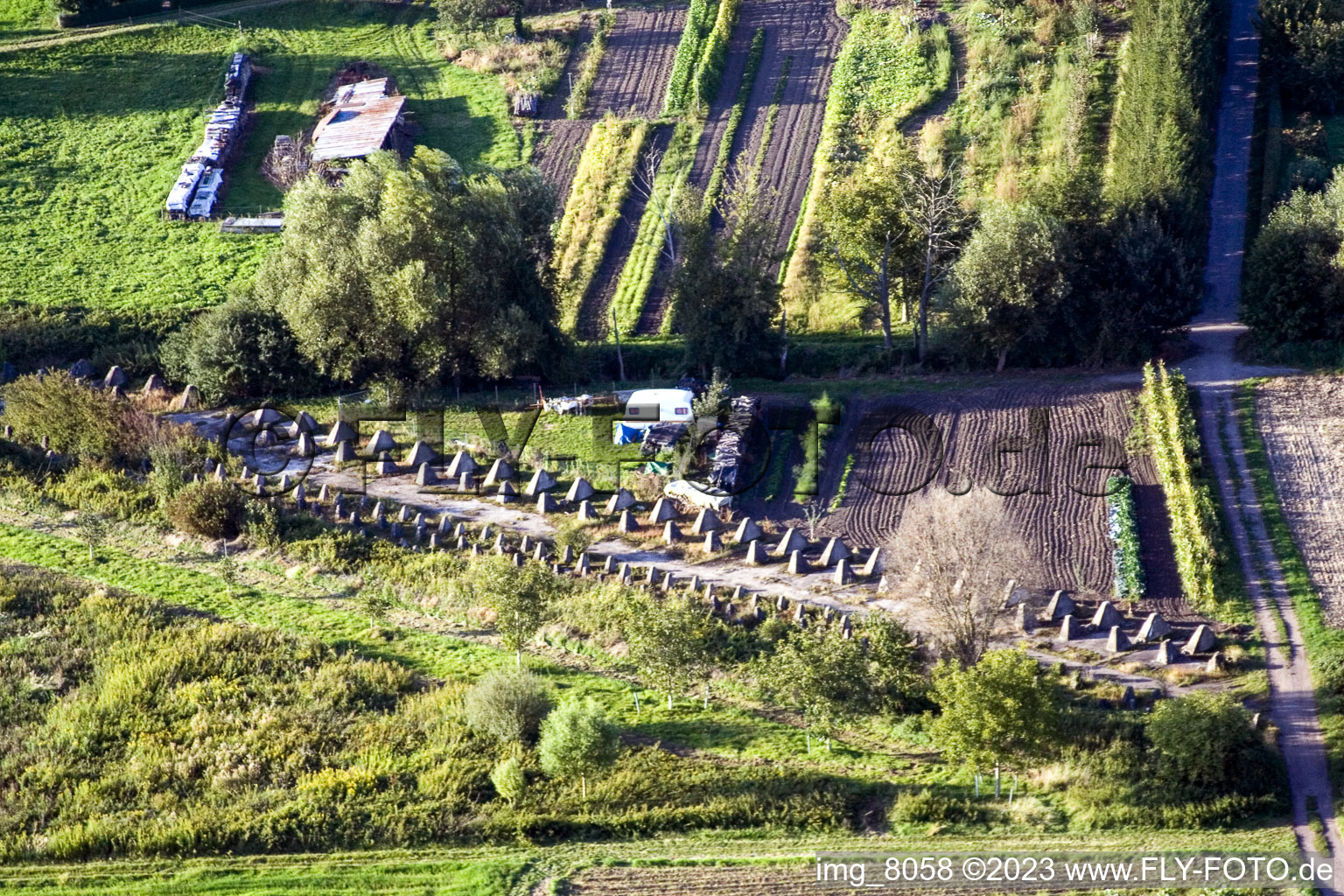Tank barriers in Steinfeld in the state Rhineland-Palatinate, Germany