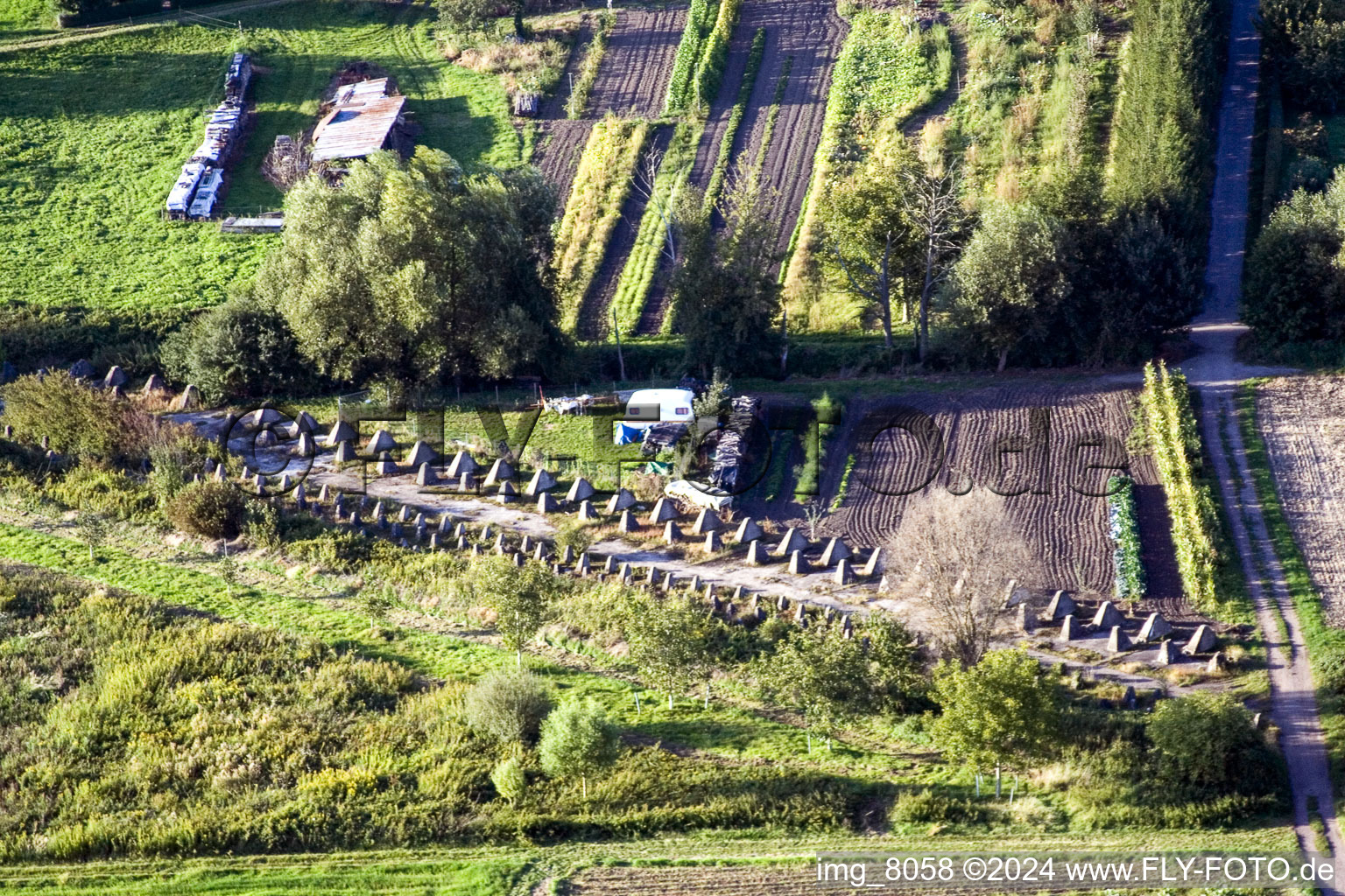 Tank traps in Steinfeld in the state Rhineland-Palatinate, Germany