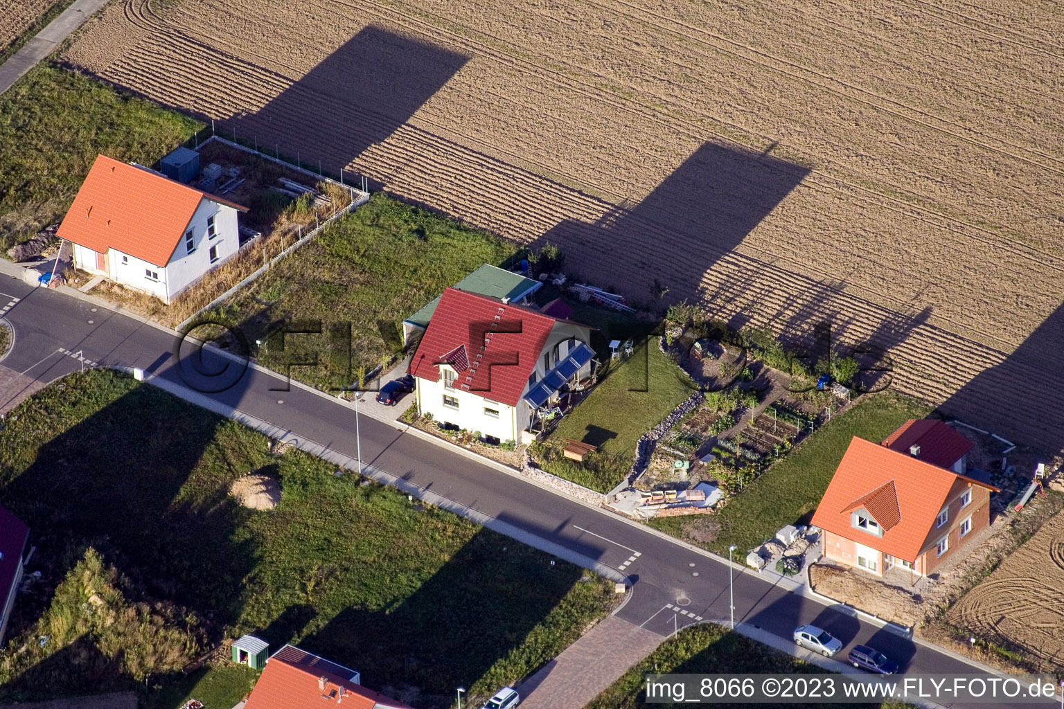 New development area in the district Schaidt in Wörth am Rhein in the state Rhineland-Palatinate, Germany from above