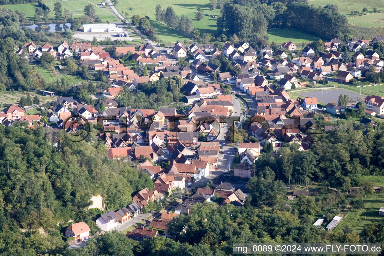 Aerial photograpy of From the west in Mothern in the state Bas-Rhin, France