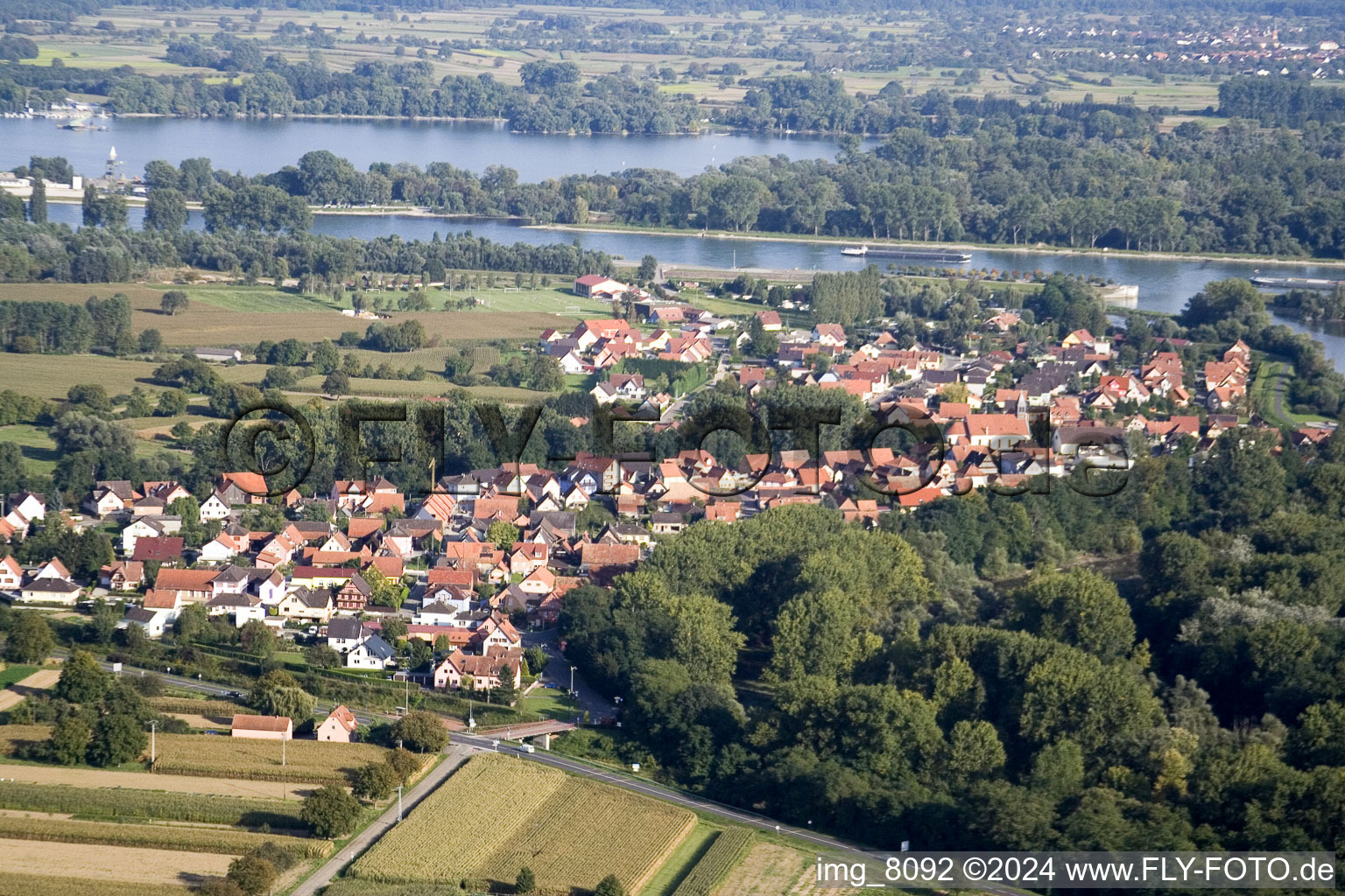 Munchhausen in the state Bas-Rhin, France from above