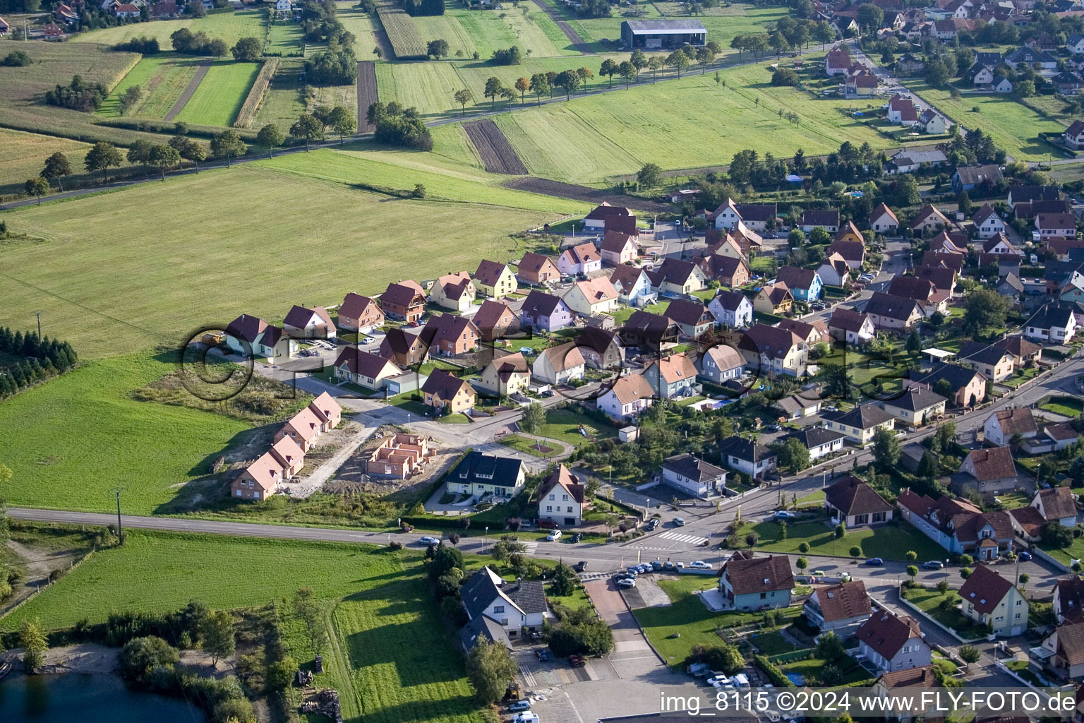 Drone image of Rountzenheim in the state Bas-Rhin, France