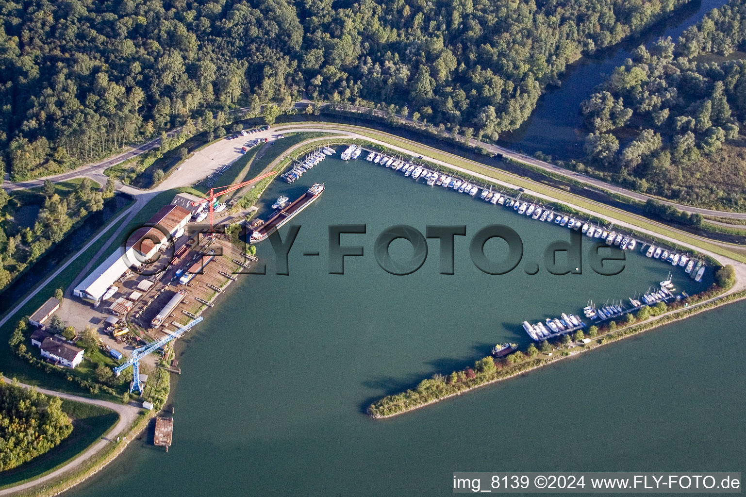 Karcher Schiffswerft GmbH, marina in the district Freistett in Rheinau in the state Baden-Wuerttemberg, Germany