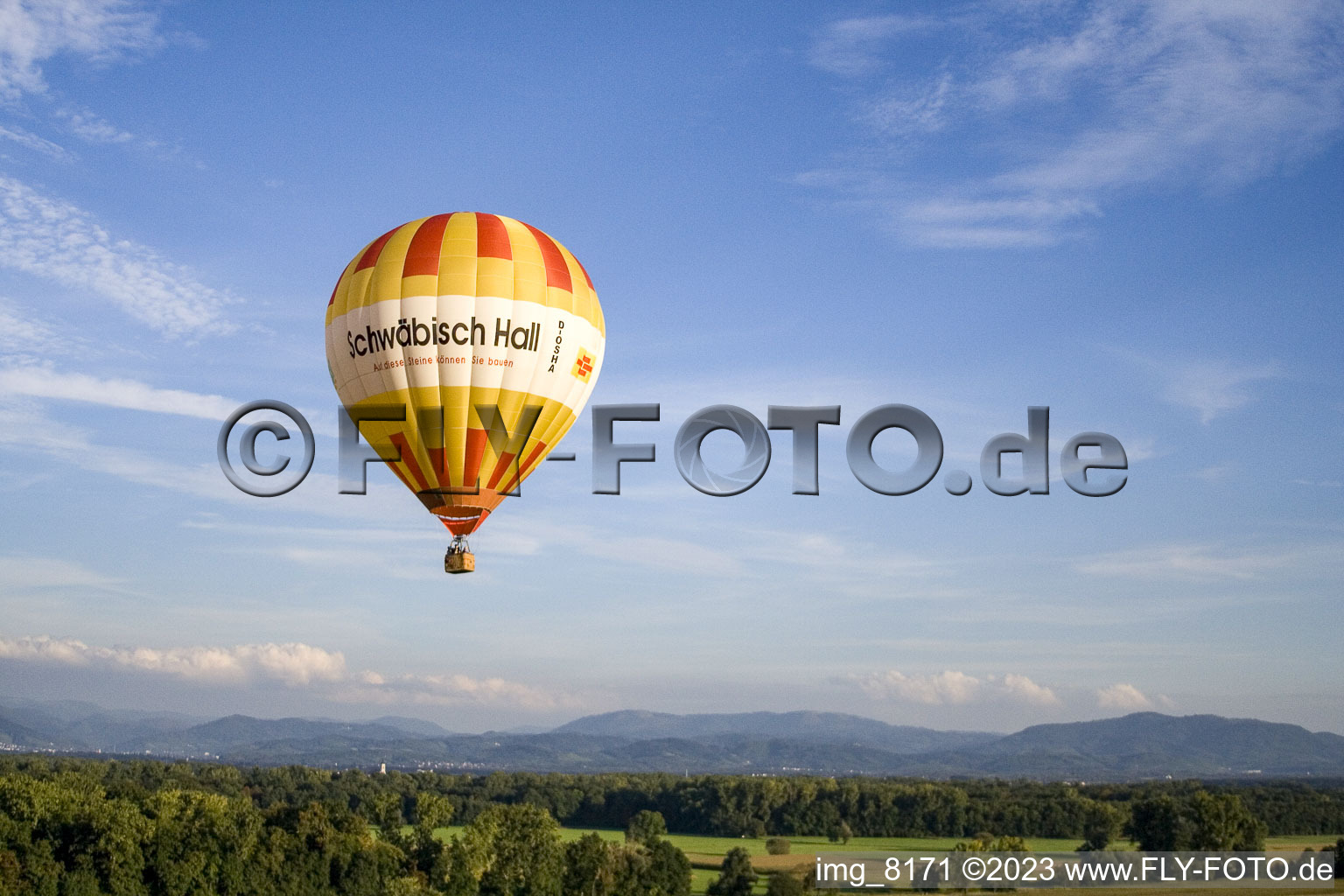 Balloon launch at Legelshurst in Legelshurst in the state Baden-Wuerttemberg, Germany