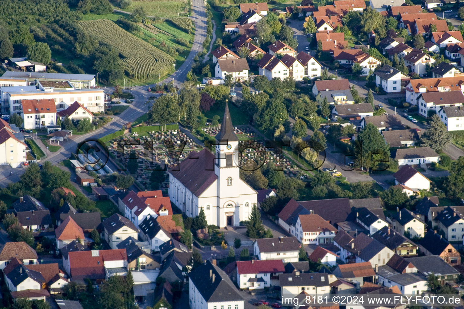 District Urloffen in Appenweier in the state Baden-Wuerttemberg, Germany viewn from the air