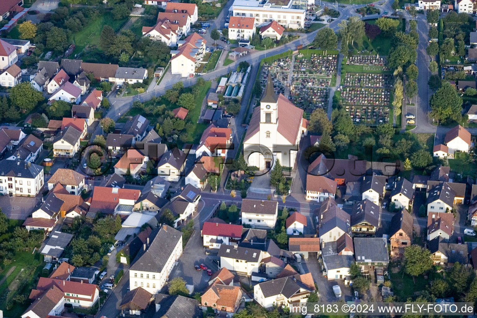 Drone recording of District Urloffen in Appenweier in the state Baden-Wuerttemberg, Germany