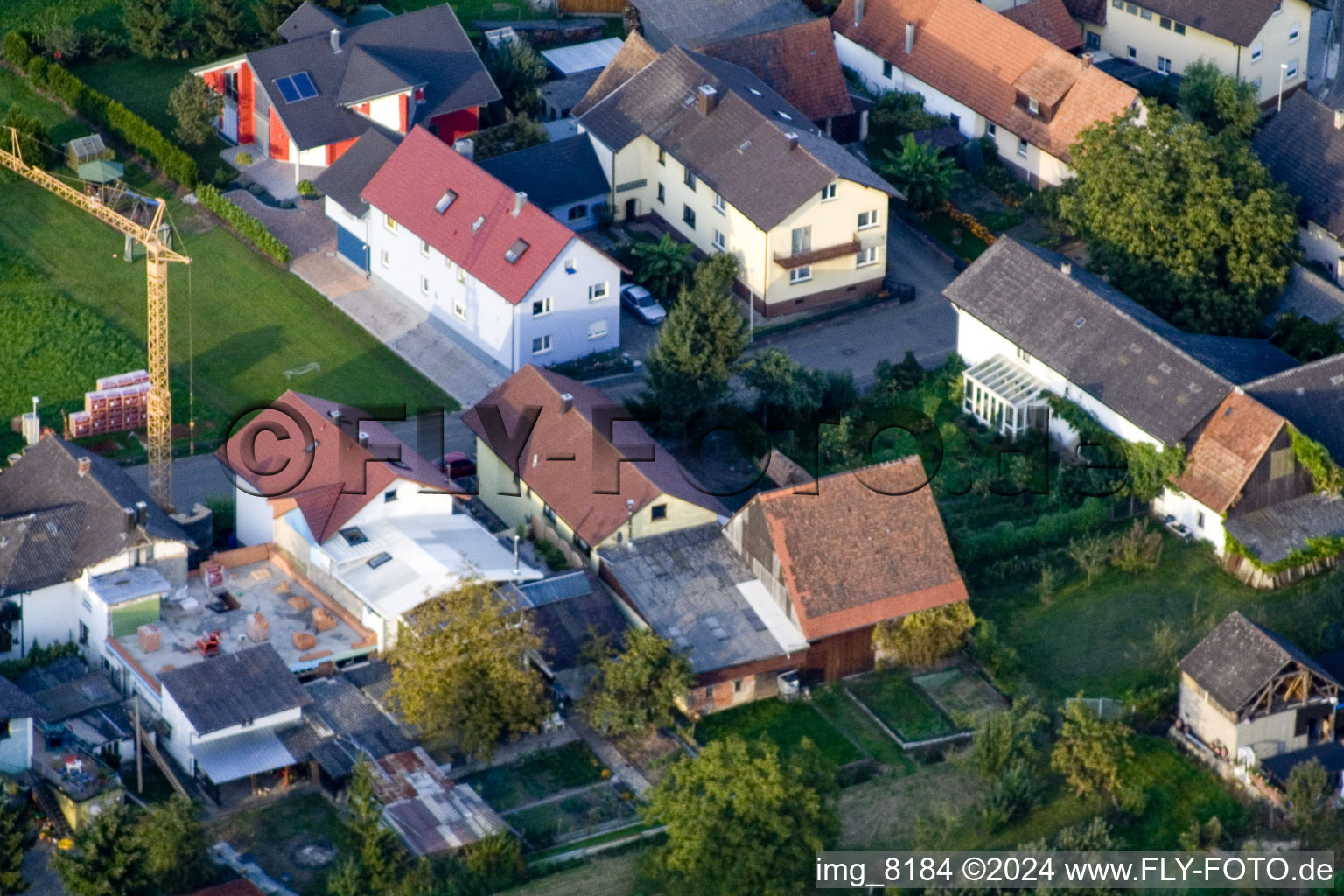 Aerial view of In the corner in the district Urloffen in Appenweier in the state Baden-Wuerttemberg, Germany